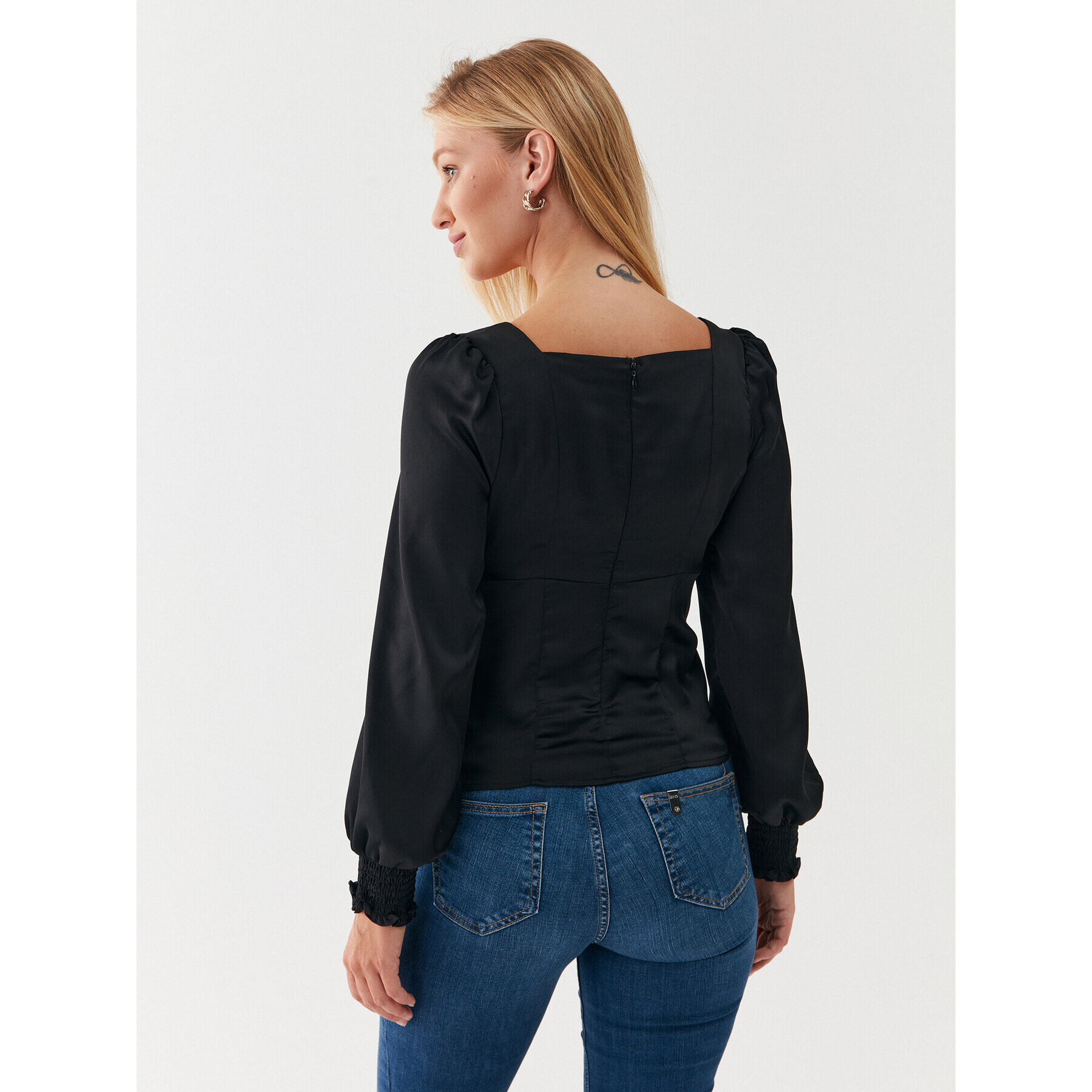 Guess Bluză Adelaide W3YH52 WD8G2 Negru Slim Fit - Pled.ro