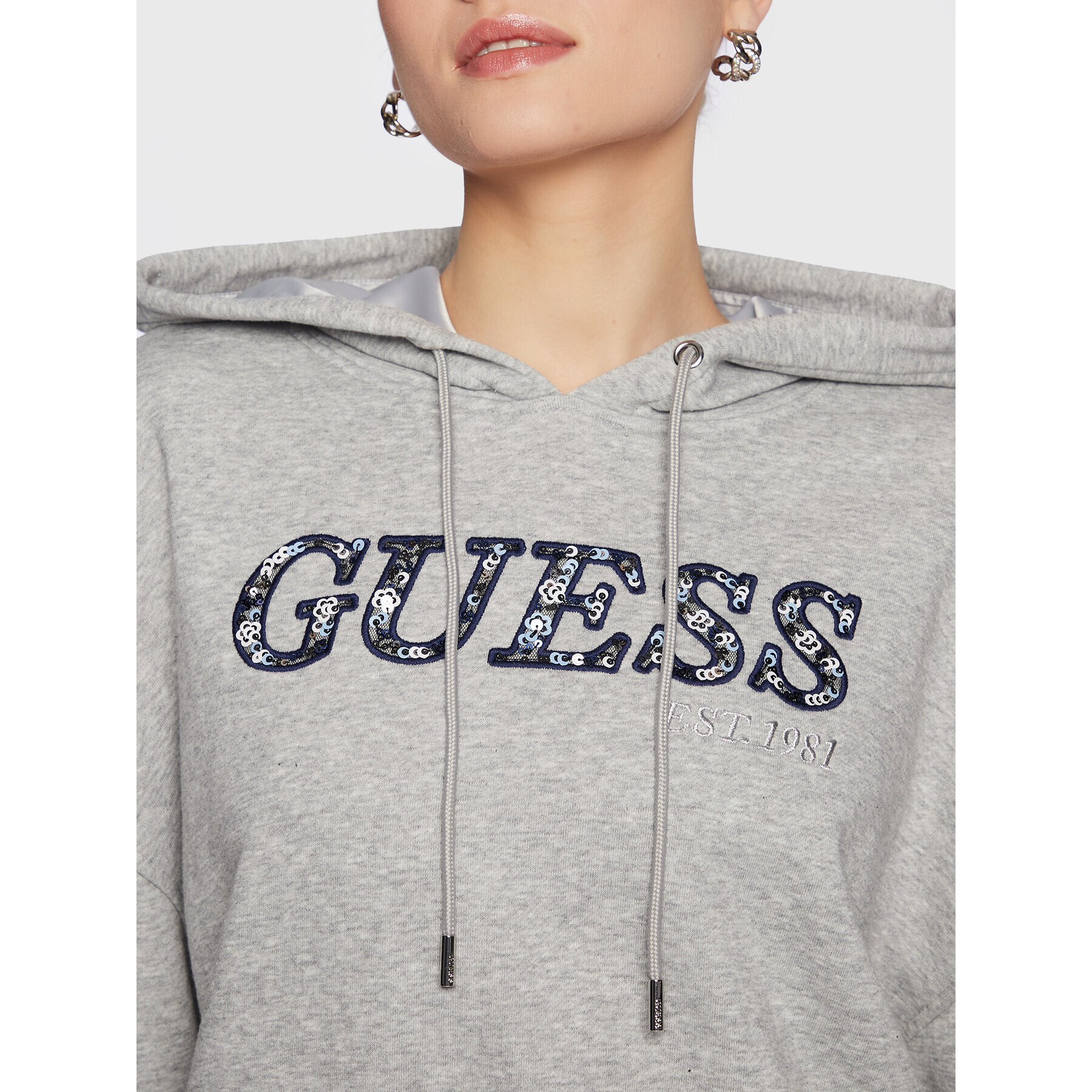 Guess Bluză Alicia W3RQ09 KBKM0 Gri Relaxed Fit - Pled.ro