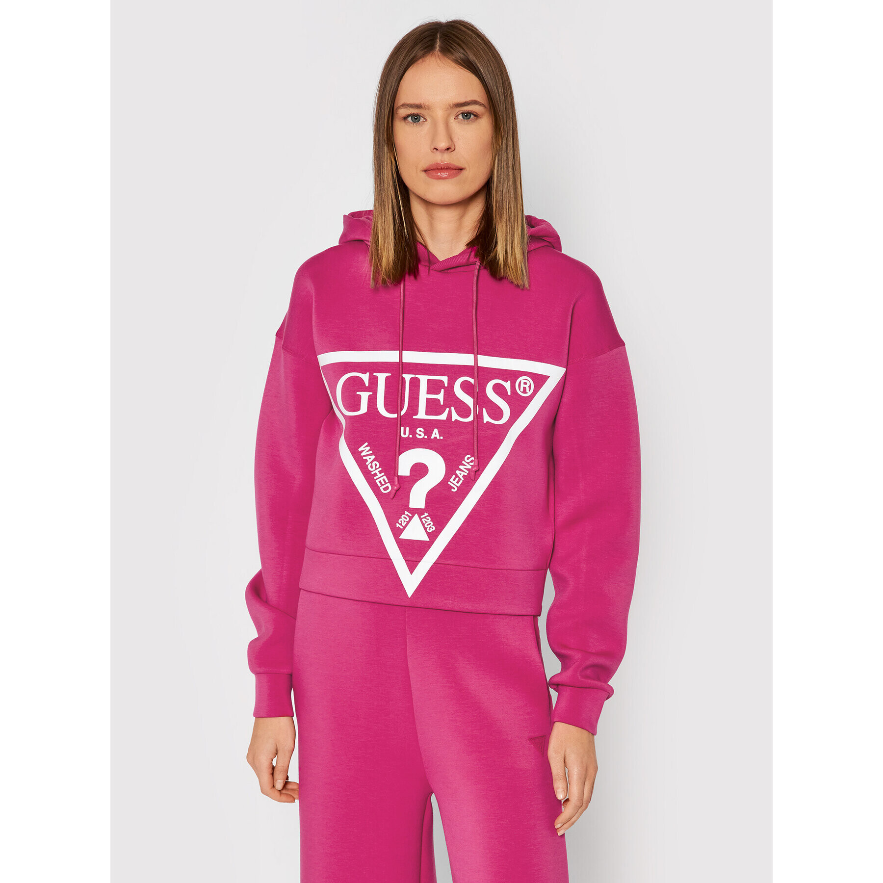 Guess Bluză Alisa O1GA29 KAMN2 Roz Comfort Fit - Pled.ro