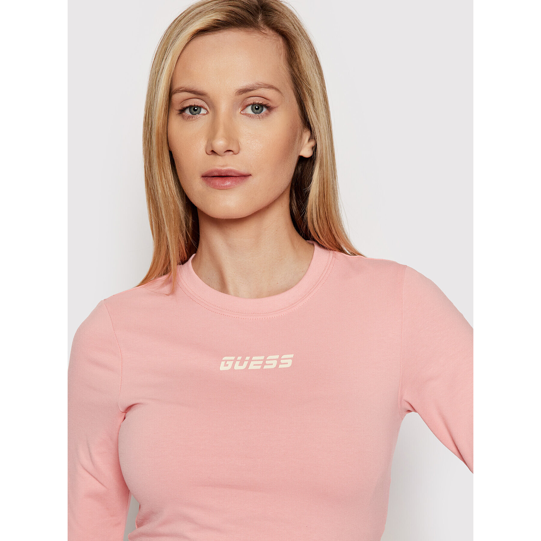 Guess Bluză Allison V2RI04 KASI1 Roz Slim Fit - Pled.ro