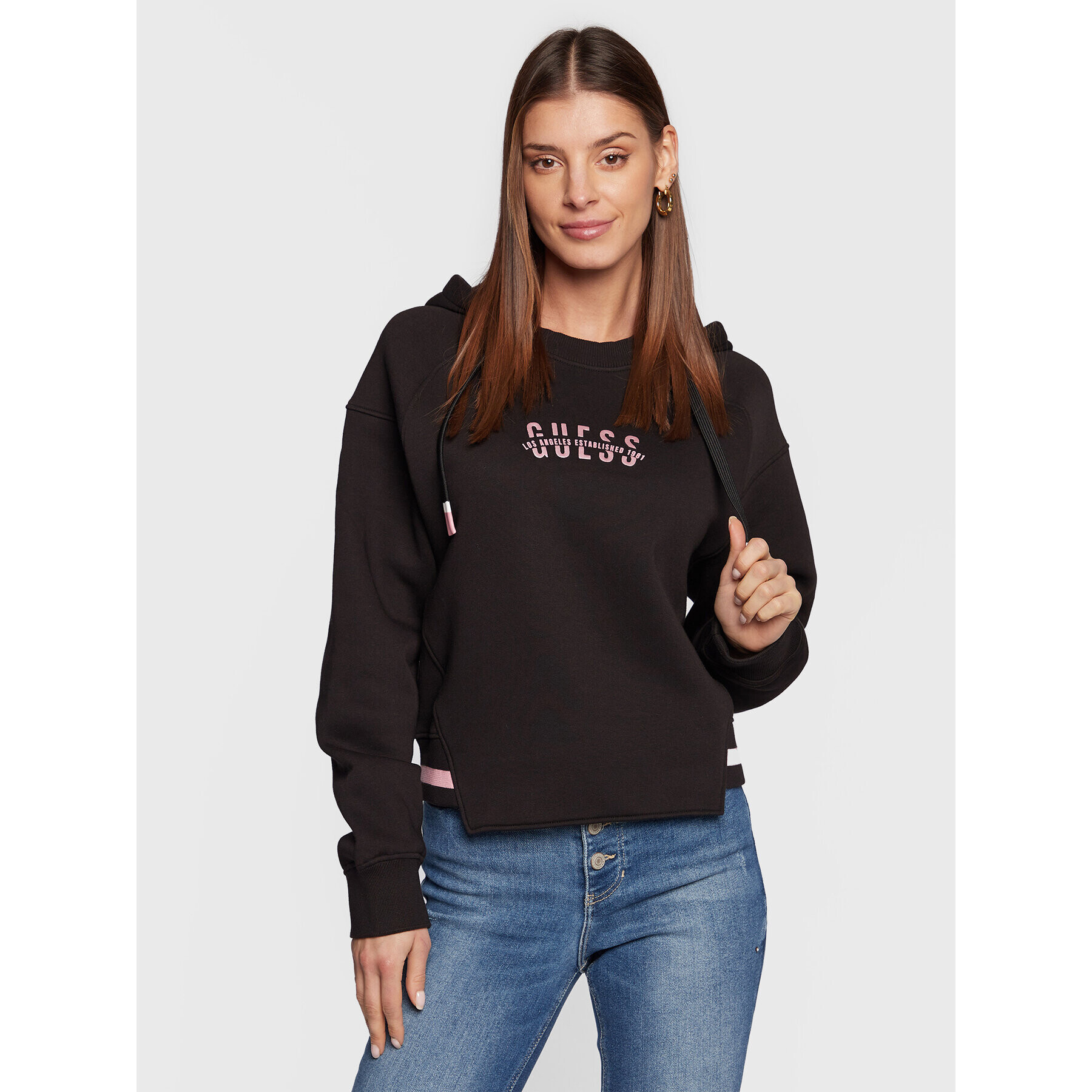 Guess Bluză Amalia W3RQ07 K9Z21 Negru Relaxed Fit - Pled.ro