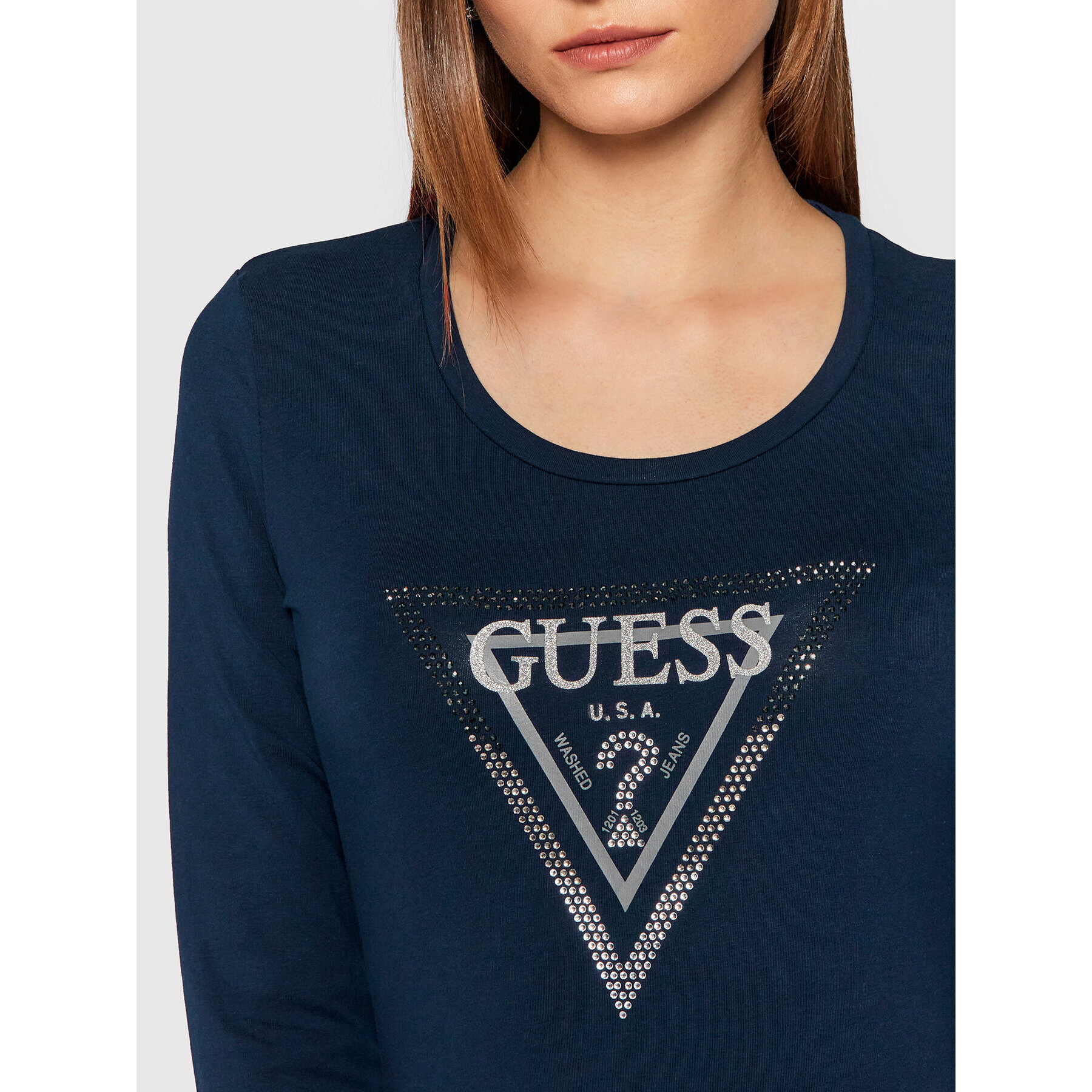 Guess Bluză Amalur W1BI47 J1311 Bleumarin Regular Fit - Pled.ro