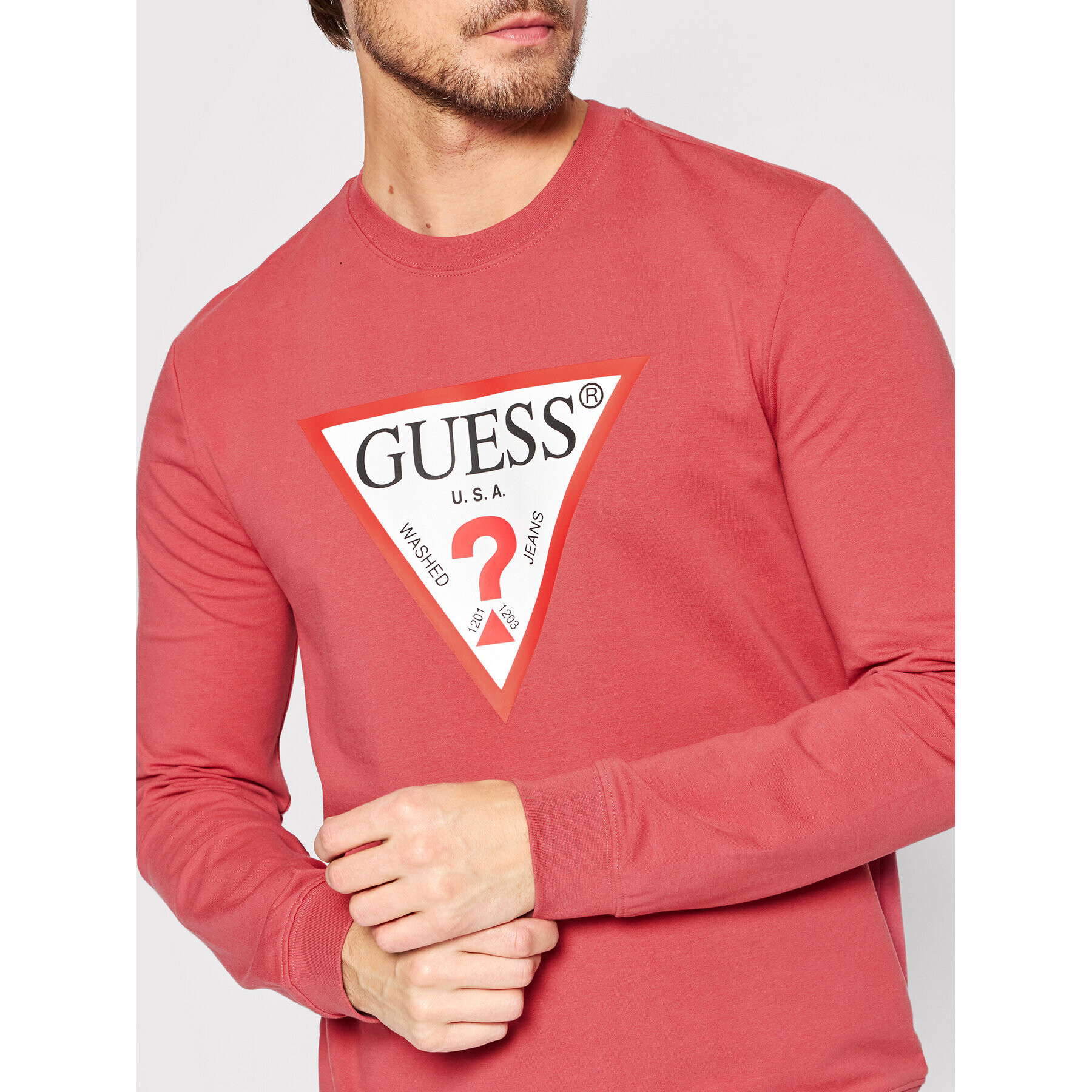 Guess Bluză Audley M2YQ37 K6ZS1 Roșu Slim Fit - Pled.ro