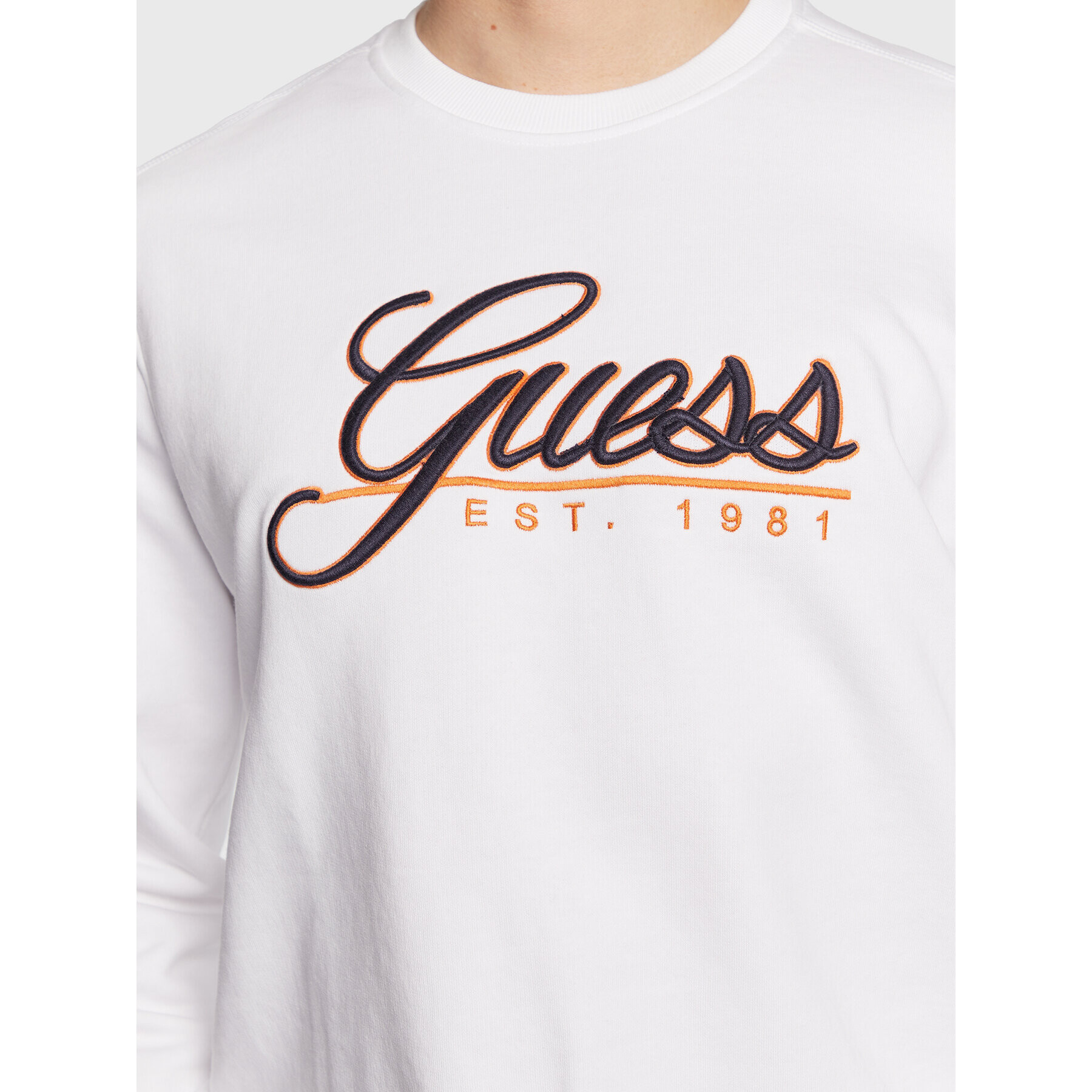 Guess Bluză Beau M3GQ08 KBK32 Alb Slim Fit - Pled.ro