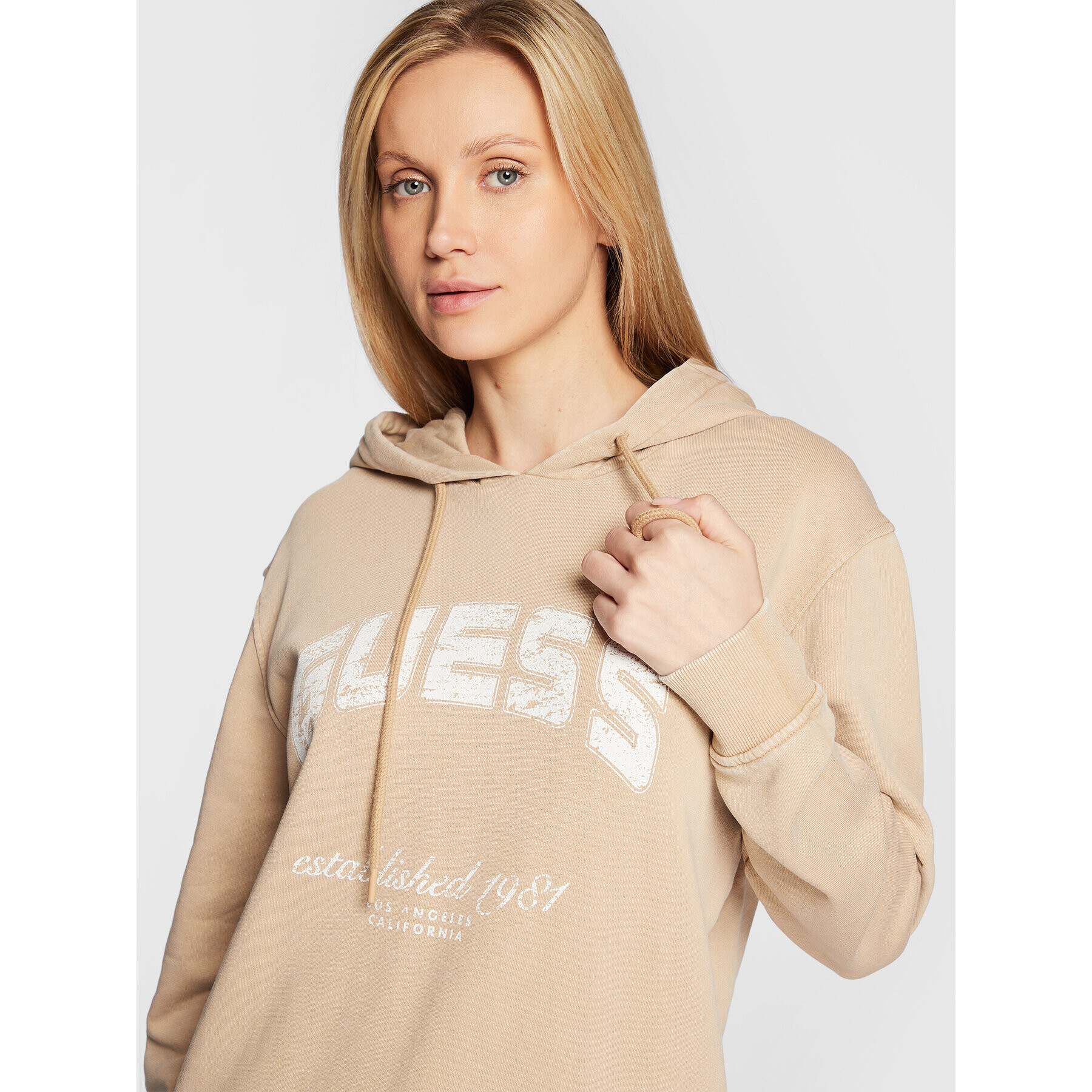 Guess Bluză Bryony V2YQ02 FL04D Bej Regular Fit - Pled.ro