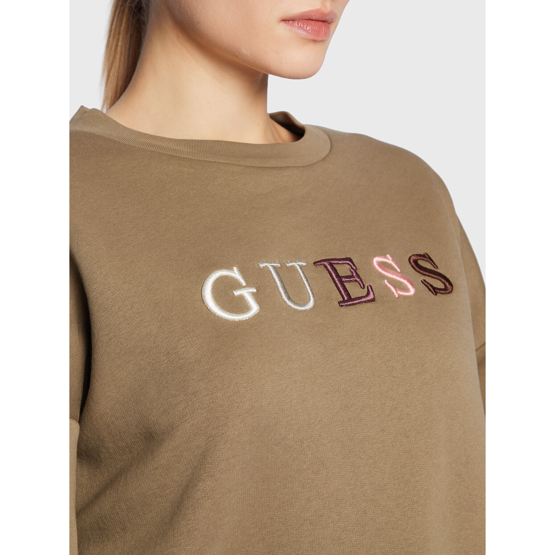 Guess Bluză Clara W3RQ05 K9Z22 Bej Relaxed Fit - Pled.ro