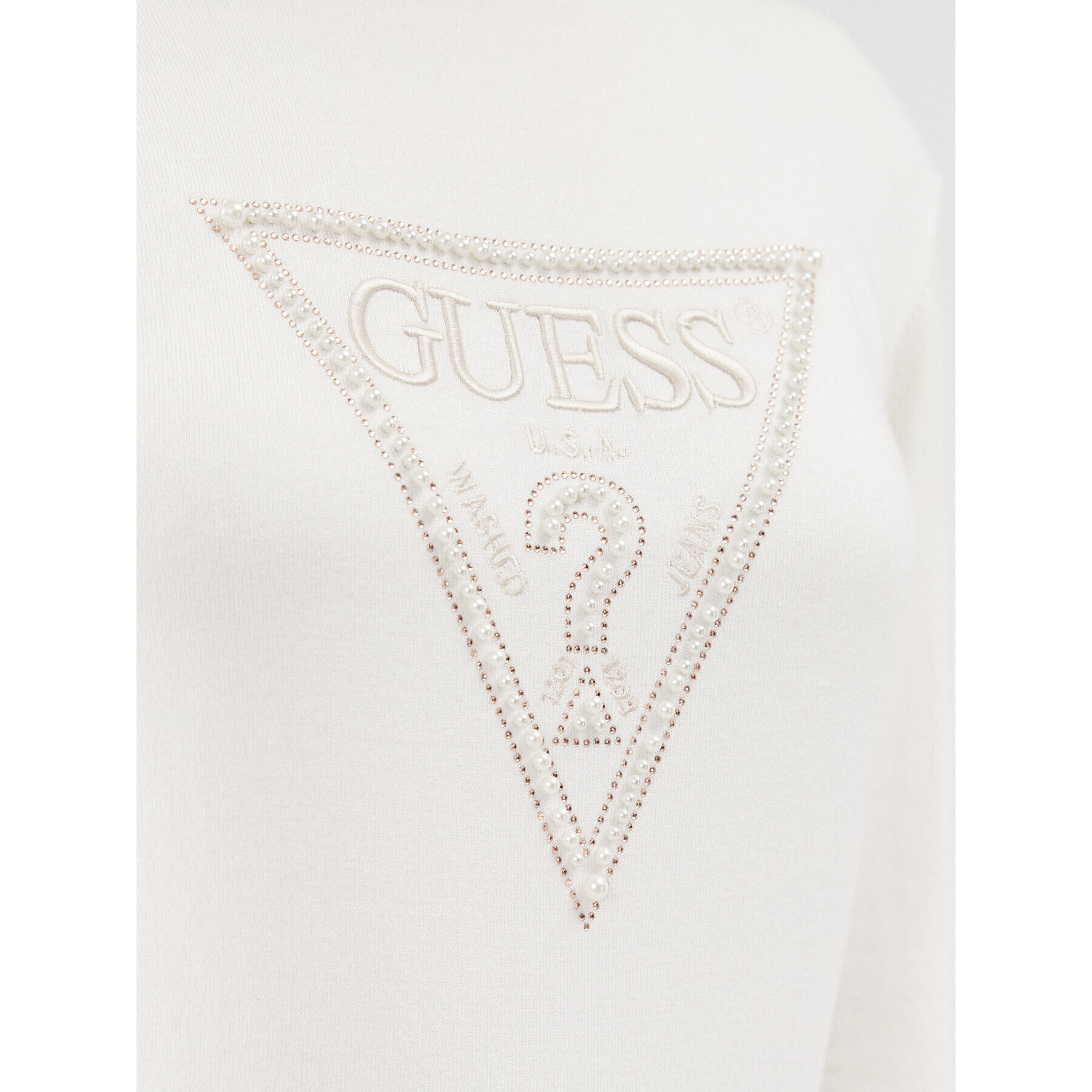 Guess Bluză cu gât W3BR23 Z2NQ2 Écru Regular Fit - Pled.ro