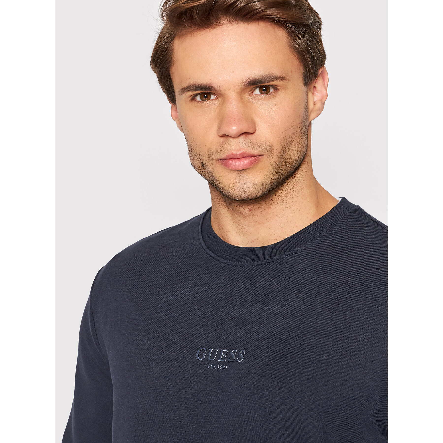 Guess Bluză Febo M2YQ27 KBA10 Bleumarin Slim Fit - Pled.ro