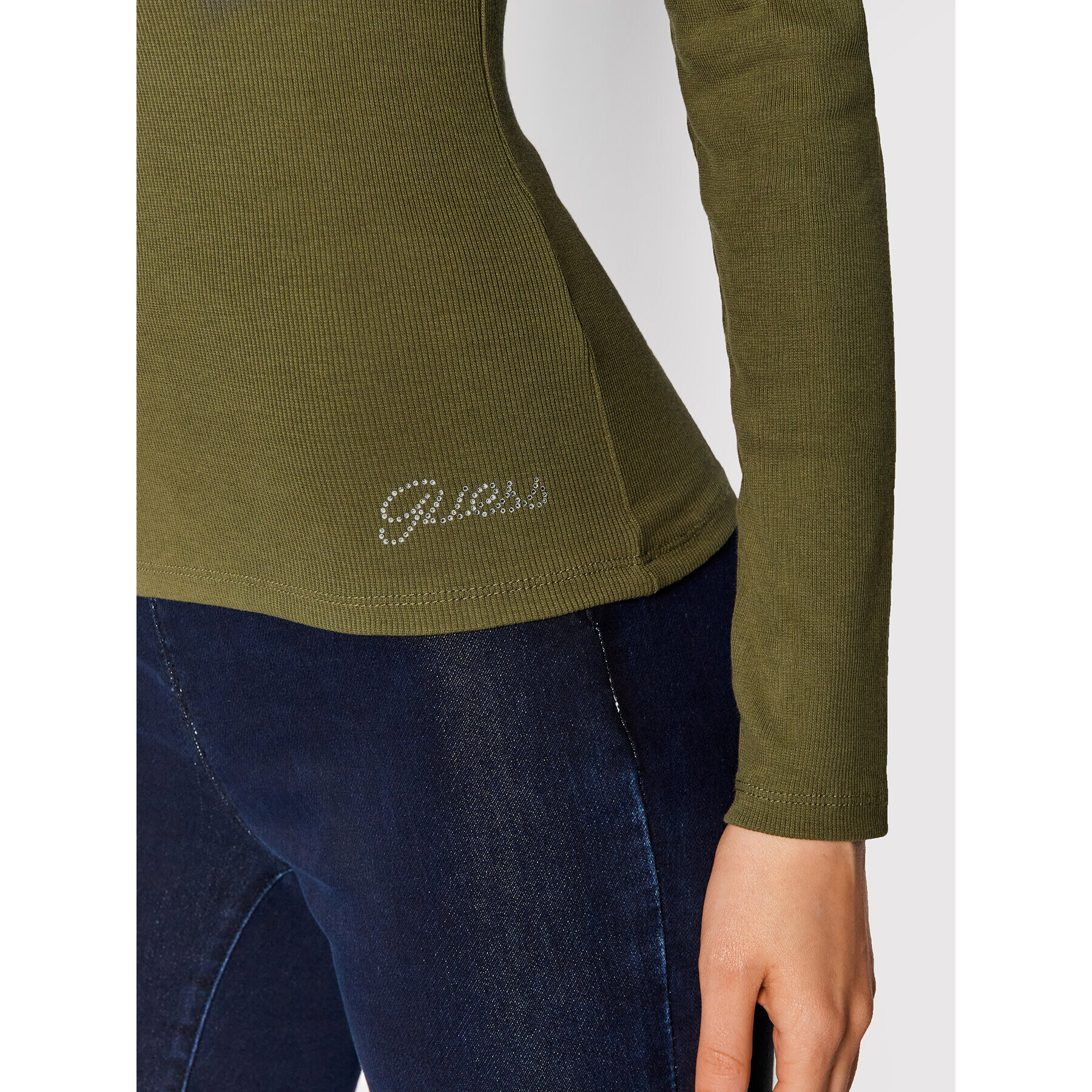 Guess Bluză Henley W0BP1S R9I51 Verde Slim Fit - Pled.ro