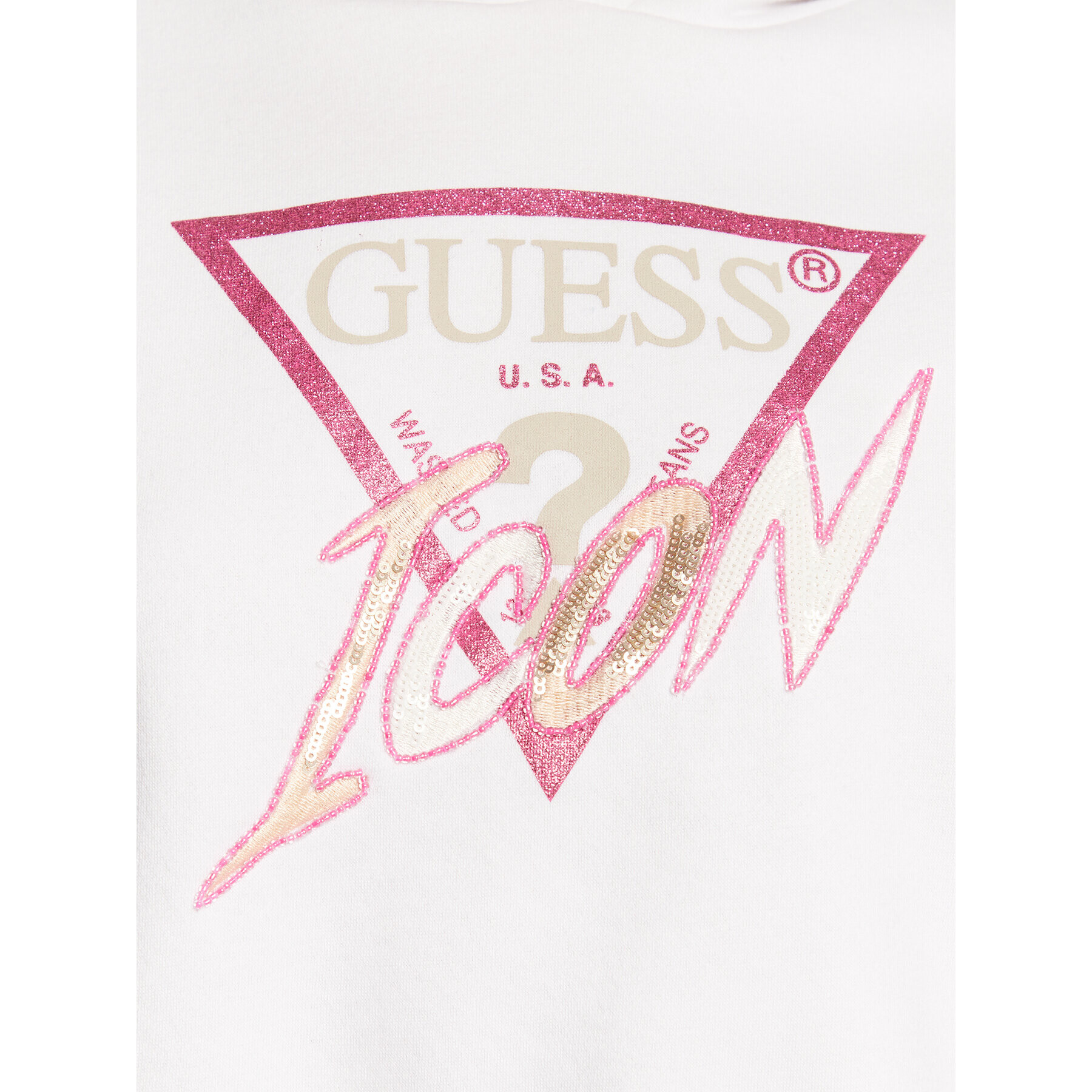 Guess Bluză Icon Alb Regular Fit - Pled.ro