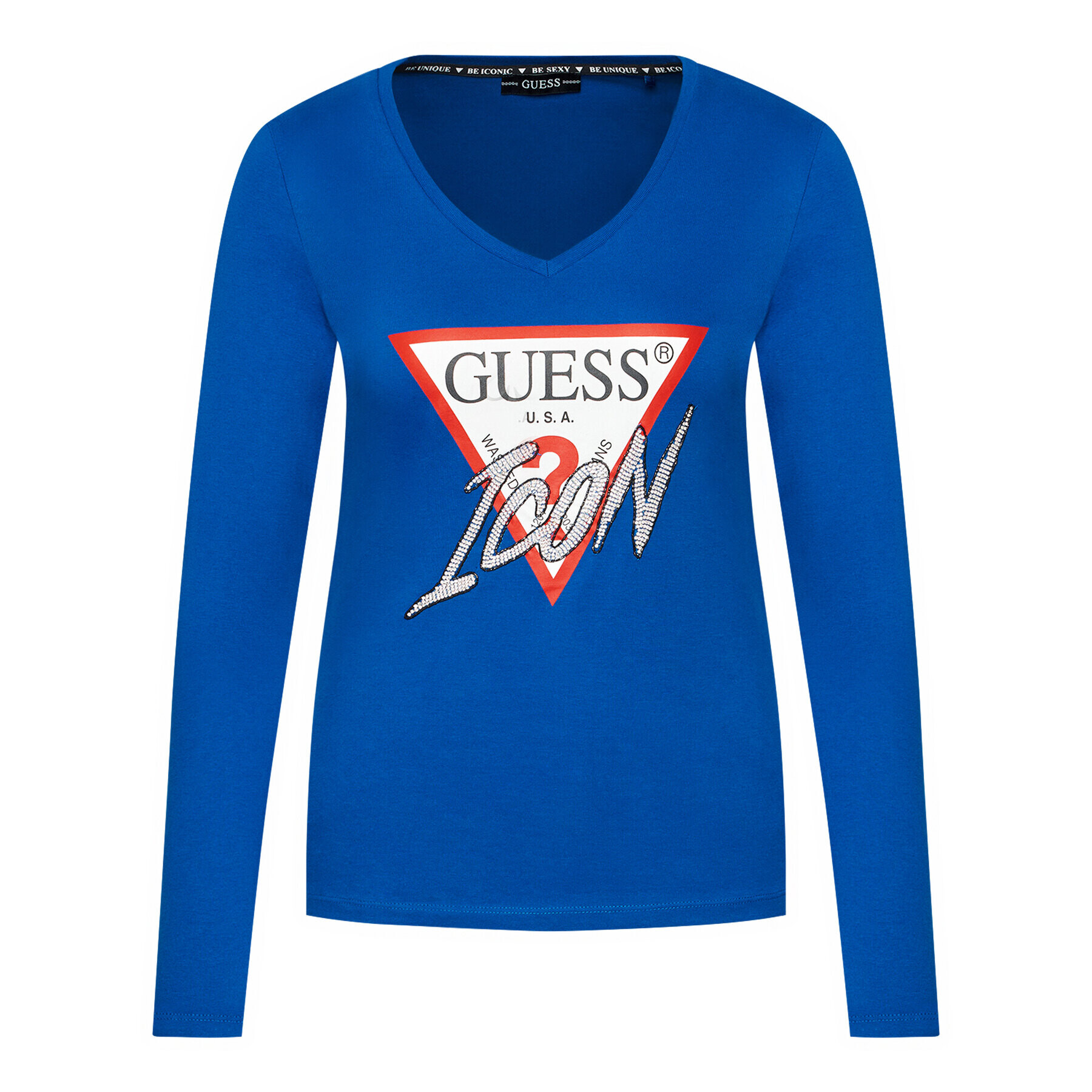 Guess Bluză Icon W1RI52 I3Z00 Albastru Regular Fit - Pled.ro