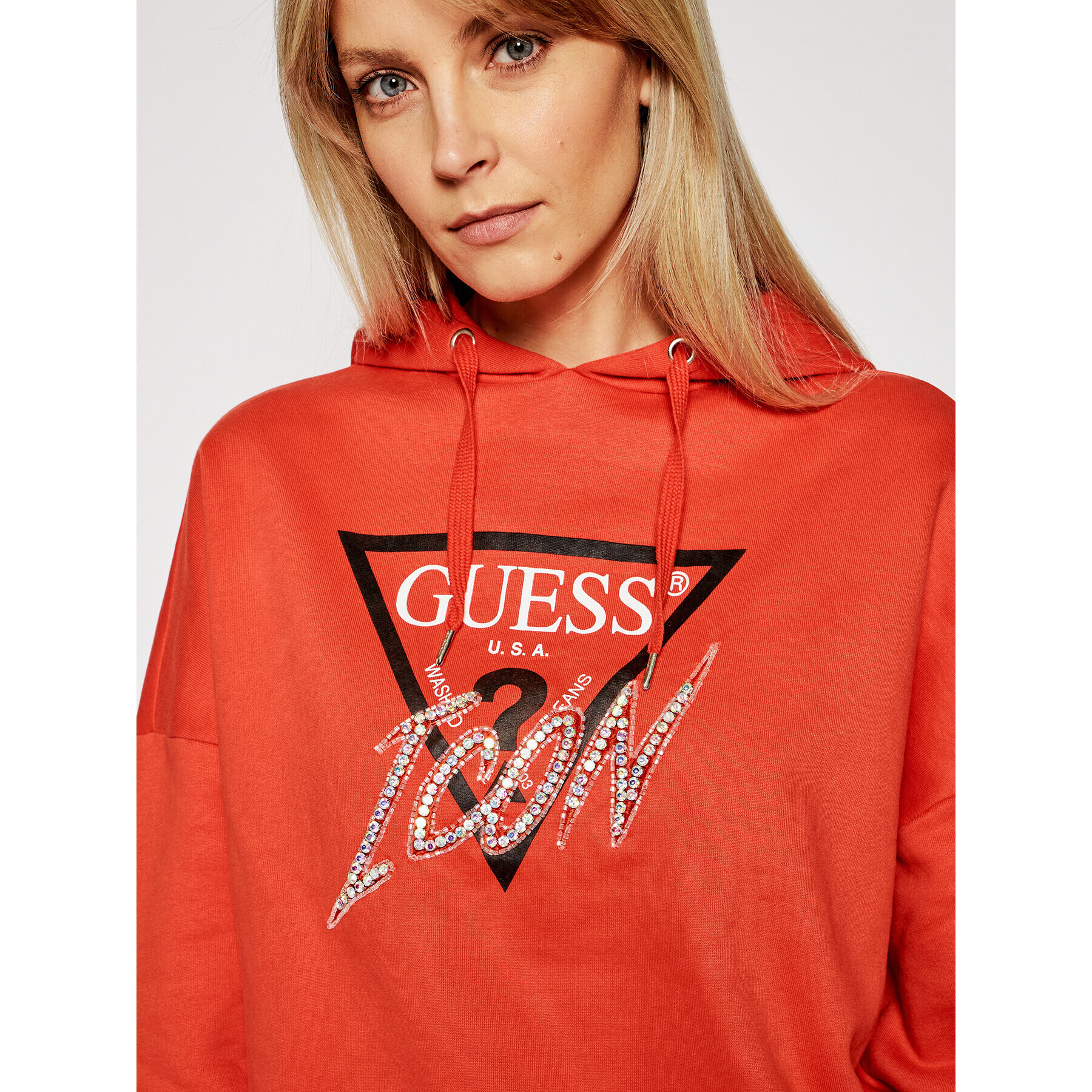 Guess Bluză Icon W1RQ05 K68I0 Portocaliu Relaxed Fit - Pled.ro