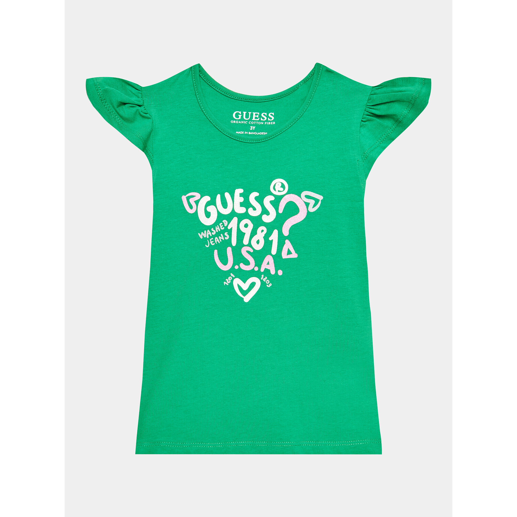 Guess Bluză K3GI16 K6YW1 Verde Regular Fit - Pled.ro