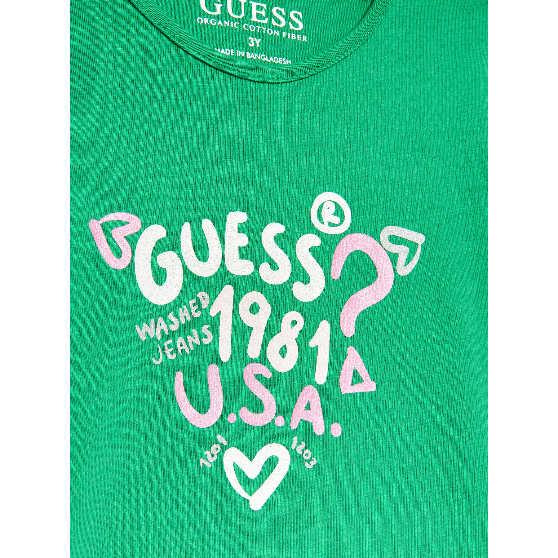 Guess Bluză K3GI16 K6YW1 Verde Regular Fit - Pled.ro