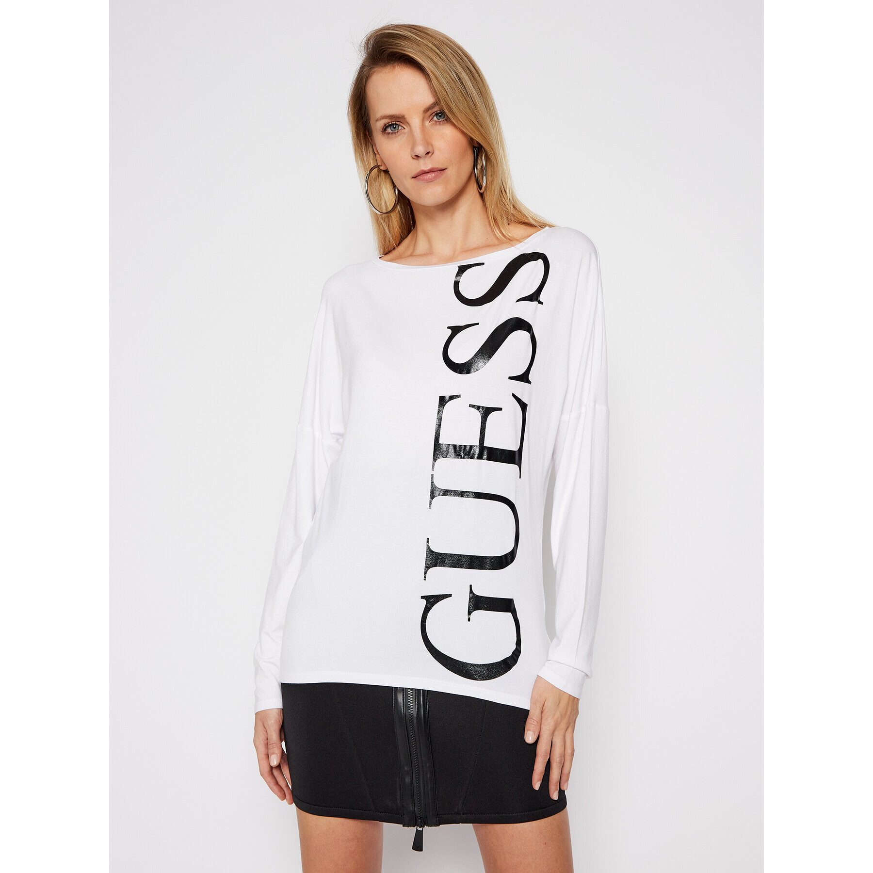 Guess Bluză Karolina W1RI0A K68D0 Alb Regular Fit - Pled.ro