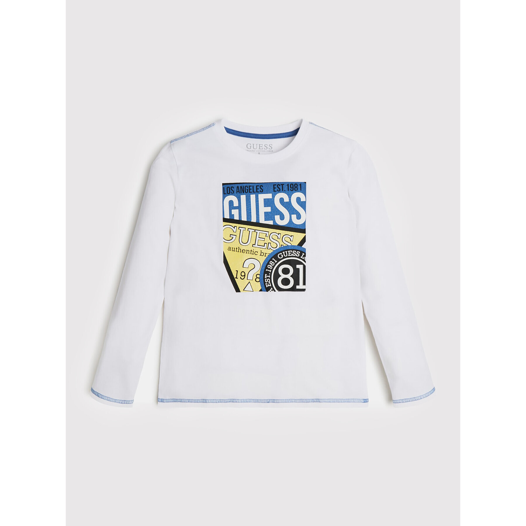 Guess Bluză L2YI01 K8HM0 Alb Regular Fit - Pled.ro