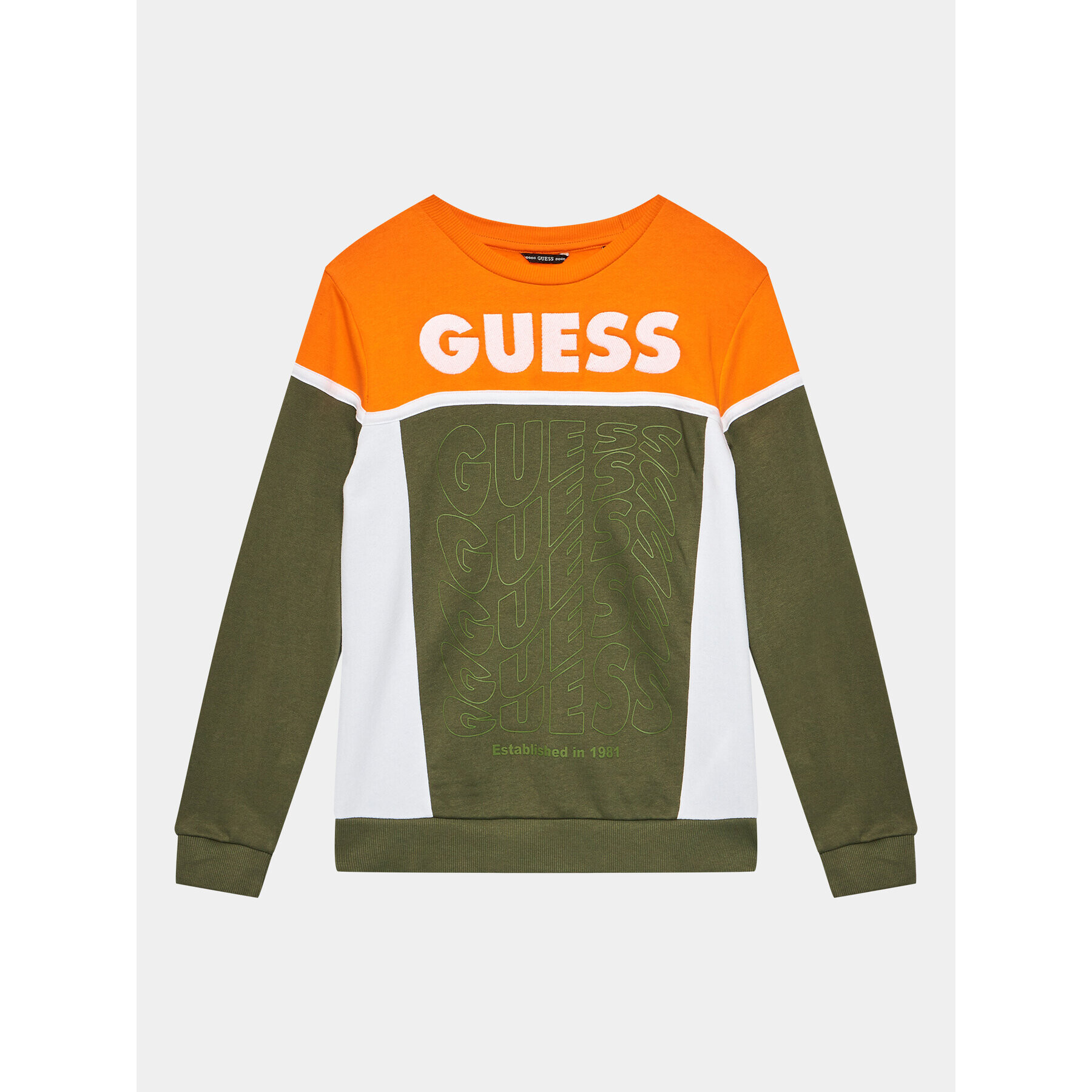 Guess Bluză L3BQ02 KAX73 Kaki Regular Fit - Pled.ro