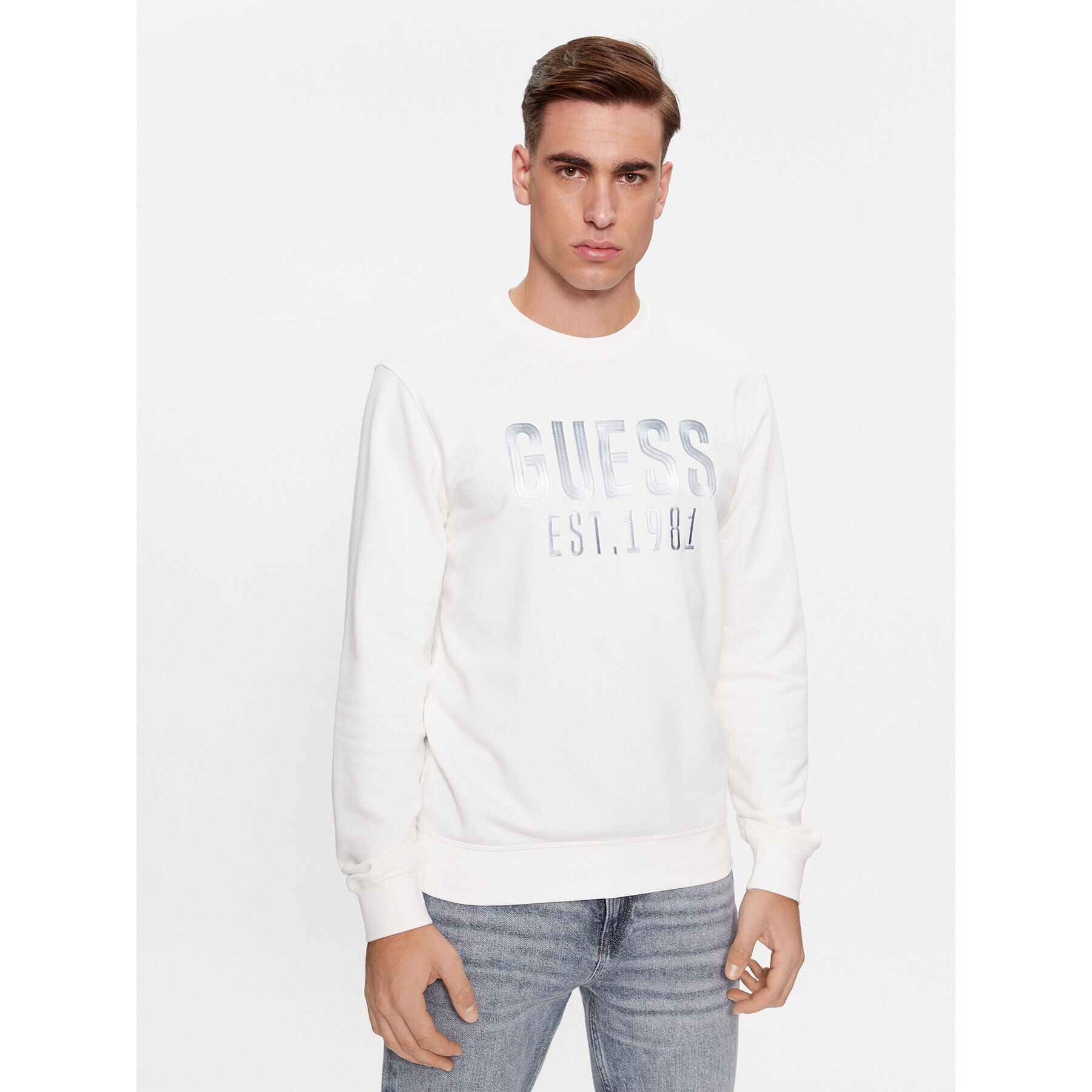 Guess Bluză M4RQ08 KBK32 Alb Regular Fit - Pled.ro