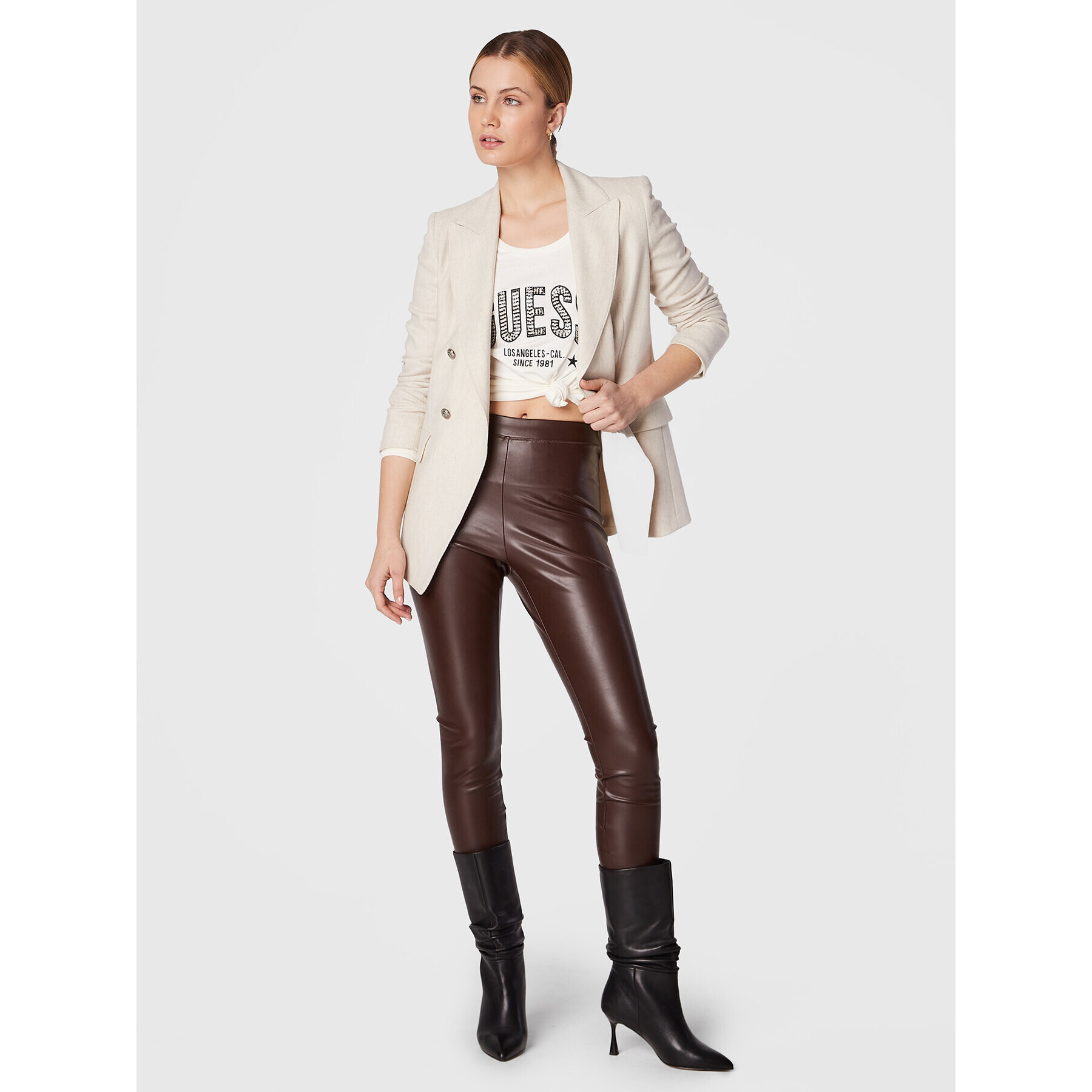 Guess Bluză Mirela W2BI40 I3Z13 Alb Slim Fit - Pled.ro