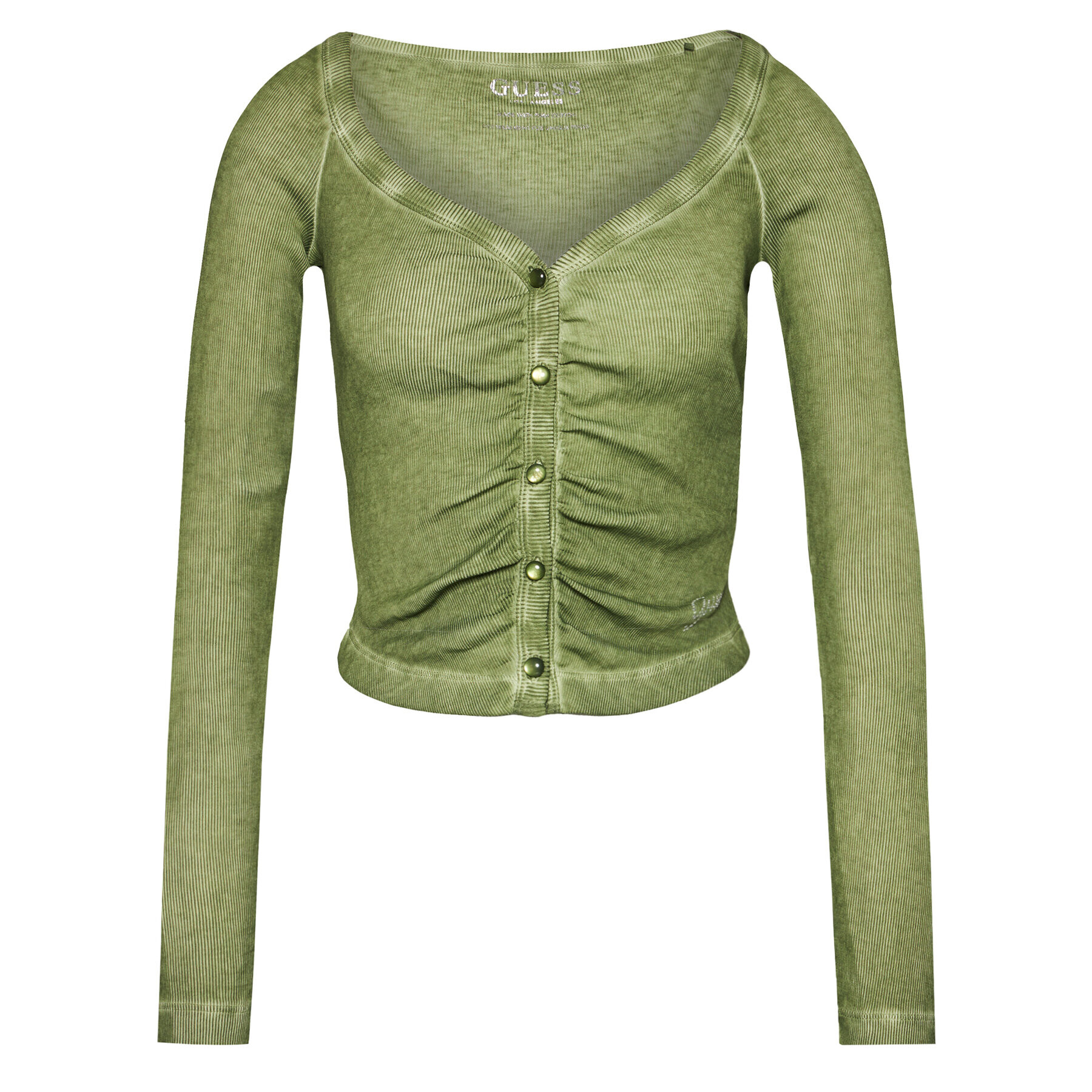 Guess Bluză Miriana W1YP0N K8CC0 Verde Slim Fit - Pled.ro