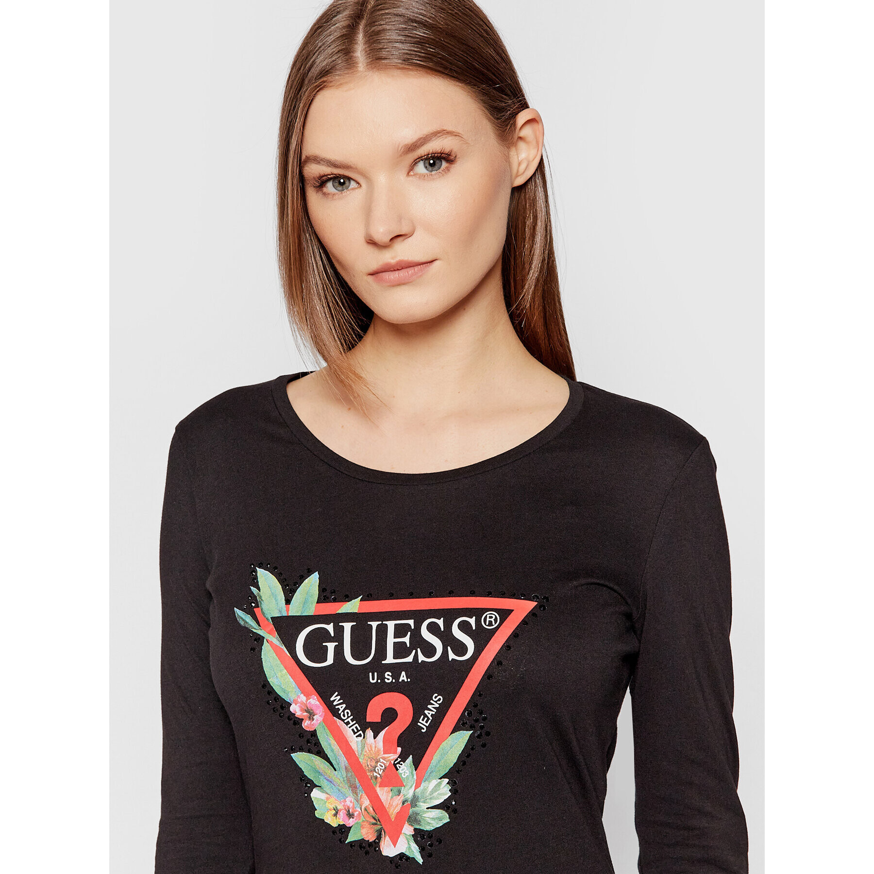 Guess Bluză Nelli W1YI97 JA911 Negru Slim Fit - Pled.ro