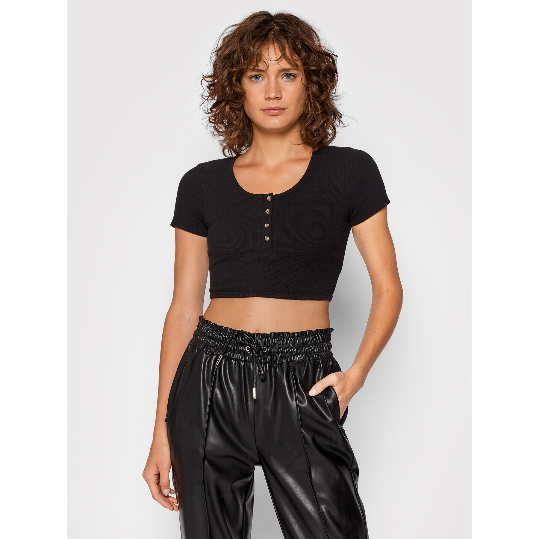 Guess Bluză O1BC09 RB00P Negru Slim Fit - Pled.ro