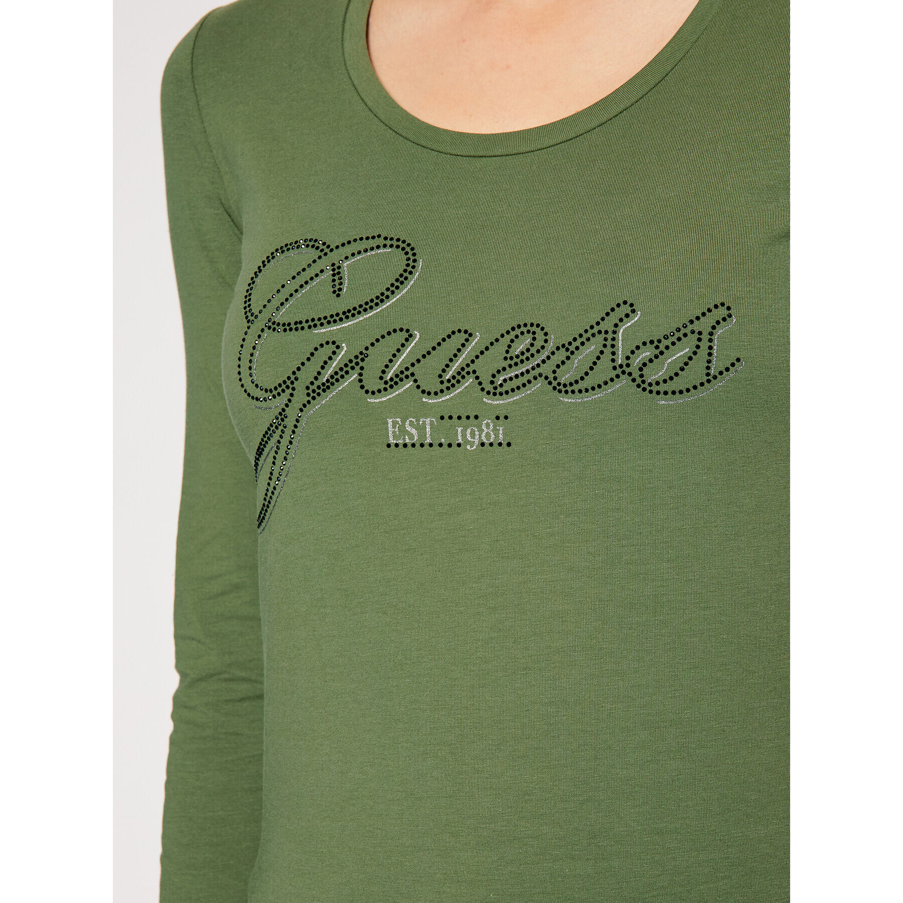 Guess Bluză Raisa W1YI90 J1311 Verde Slim Fit - Pled.ro