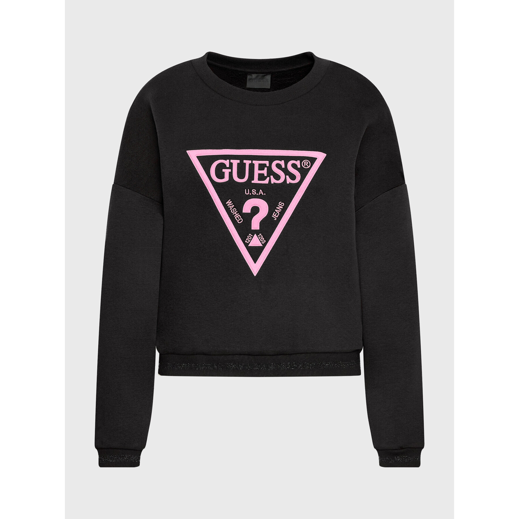 Guess Bluză Roxi W2BQ07 K9Z21 Negru Relaxed Fit - Pled.ro