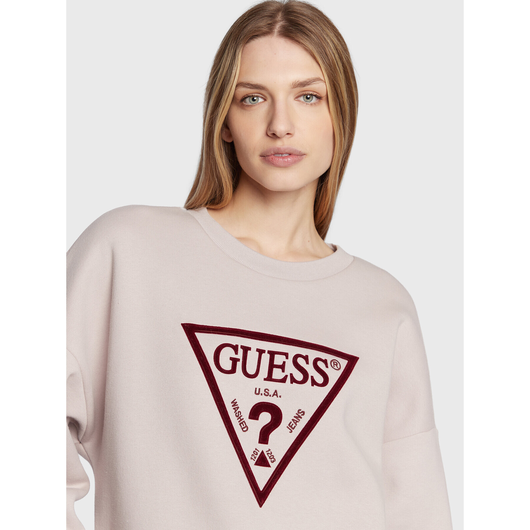 Guess Bluză Roxi W2BQ07 K9Z21 Violet Relaxed Fit - Pled.ro