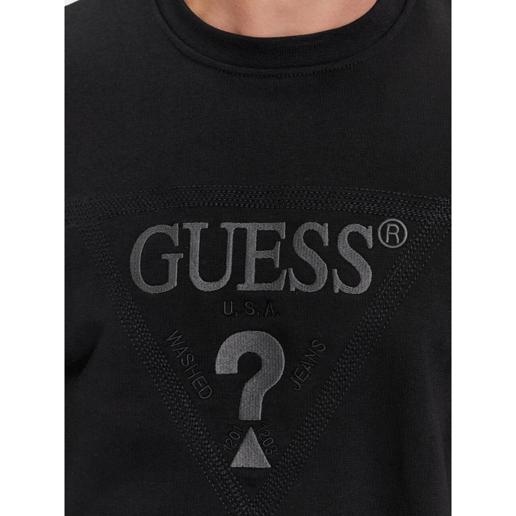 Guess Bluză Stitched M4RQ15 KBK32 Negru Regular Fit - Pled.ro