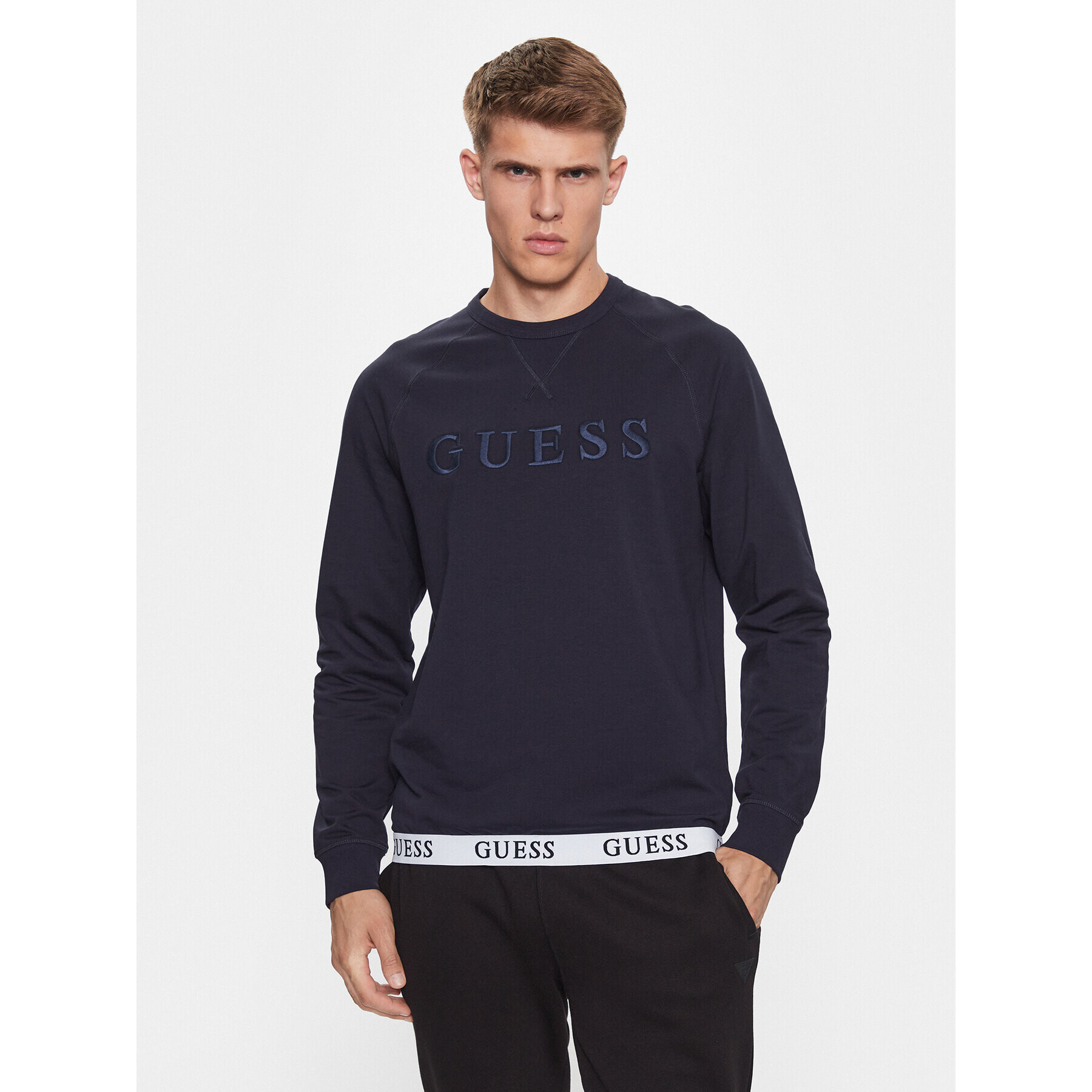 Guess Bluză U3YQ01 KBS91 Bleumarin Regular Fit - Pled.ro