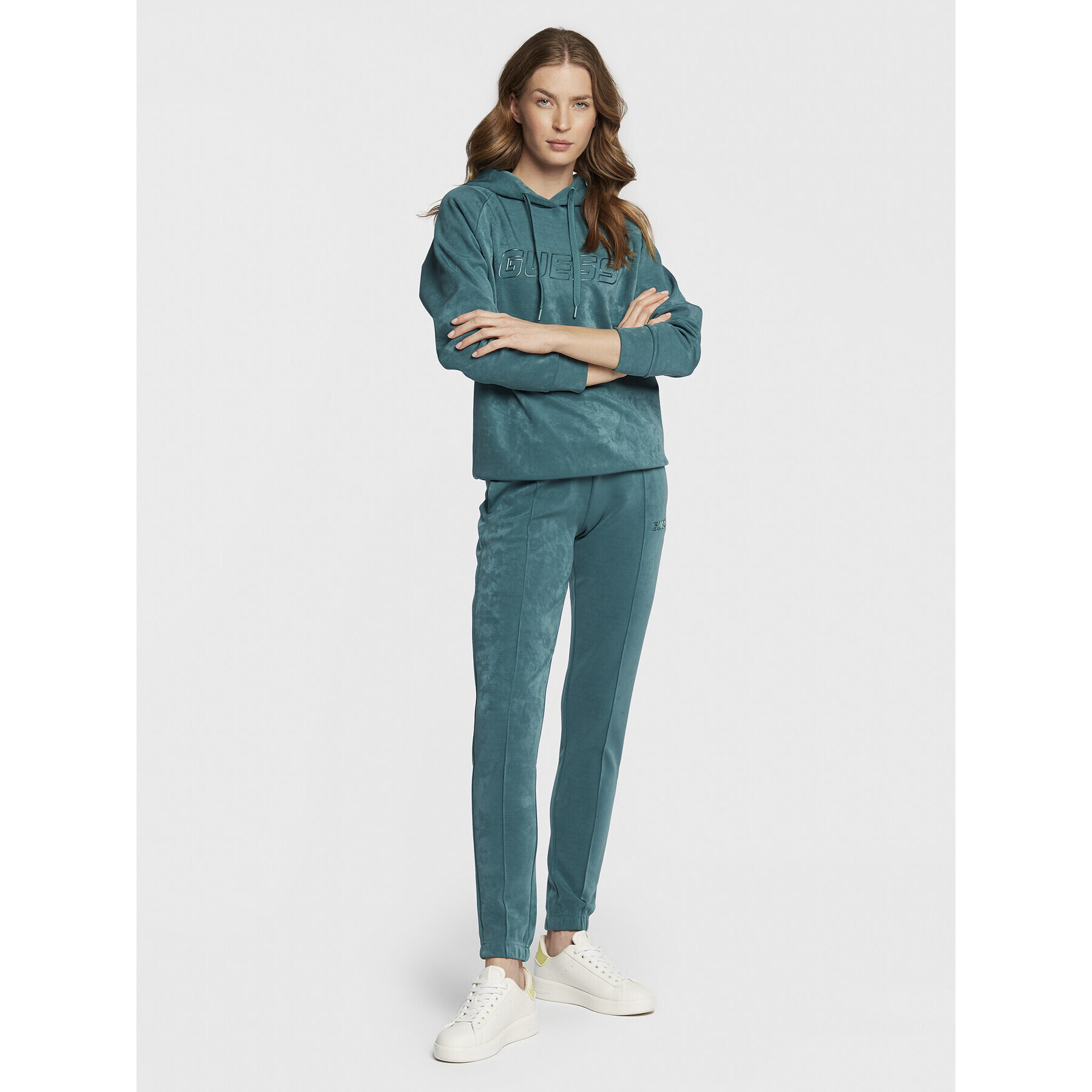 Guess Bluză V2BQ01 KBC00 Verde Regular Fit - Pled.ro