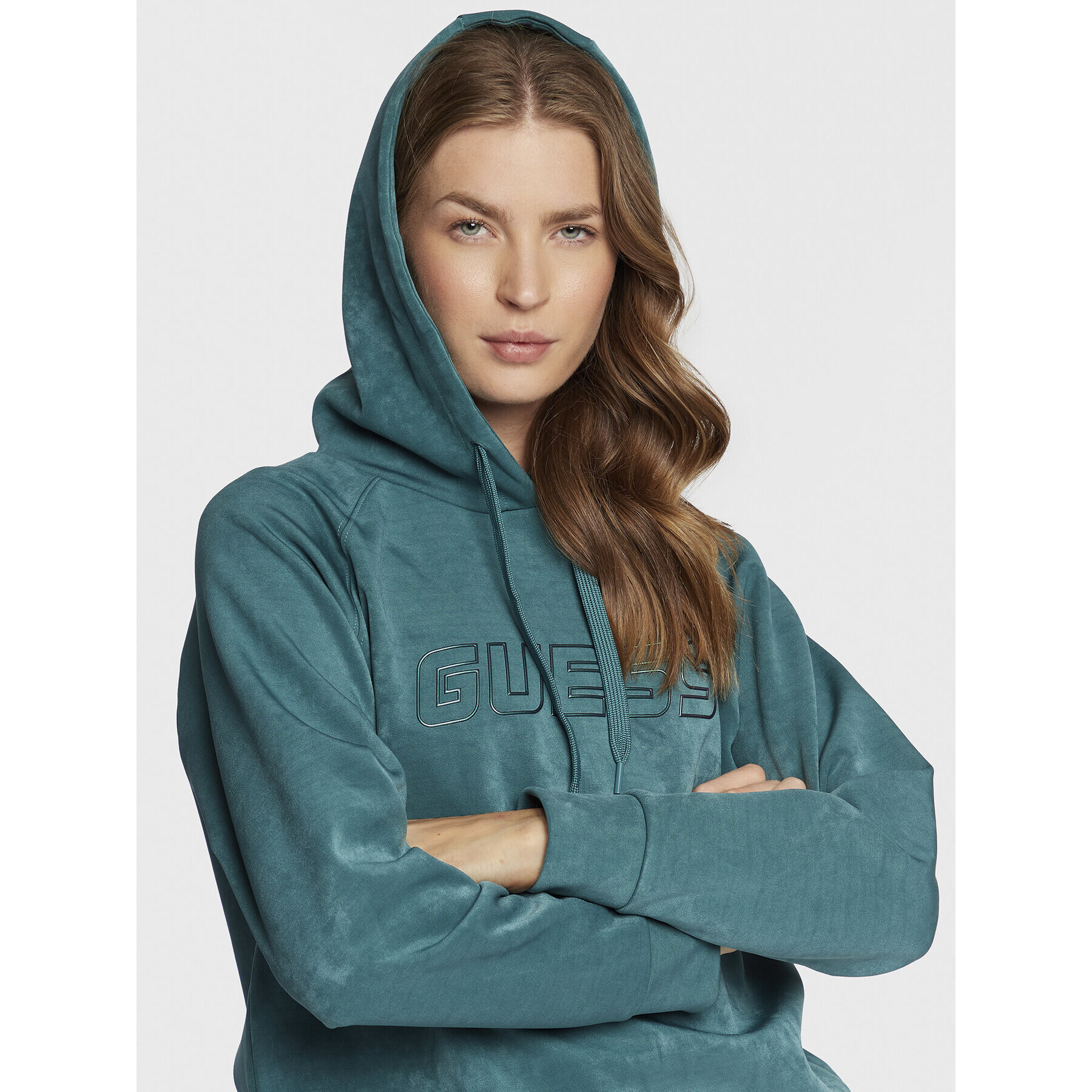 Guess Bluză V2BQ01 KBC00 Verde Regular Fit - Pled.ro