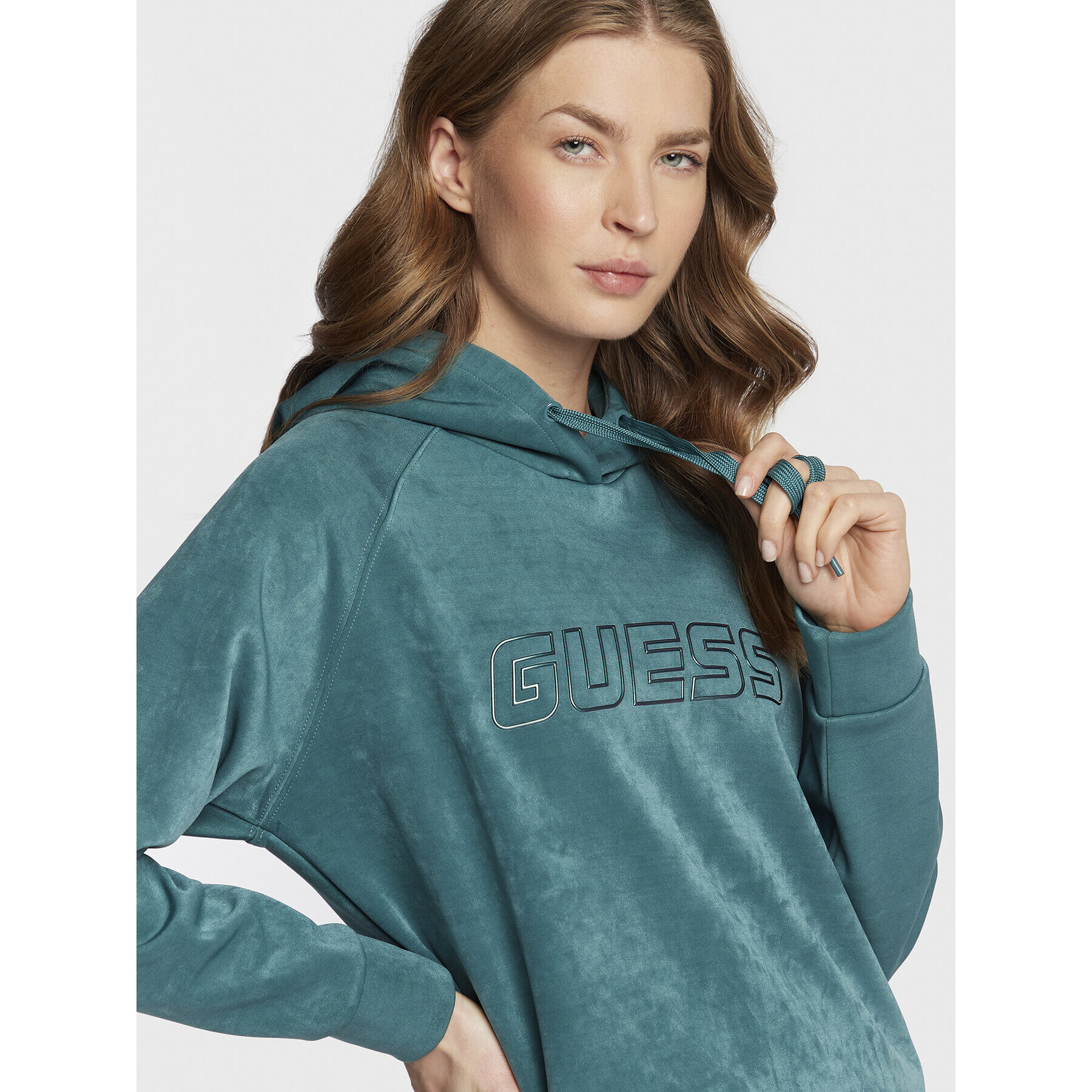 Guess Bluză V2BQ01 KBC00 Verde Regular Fit - Pled.ro