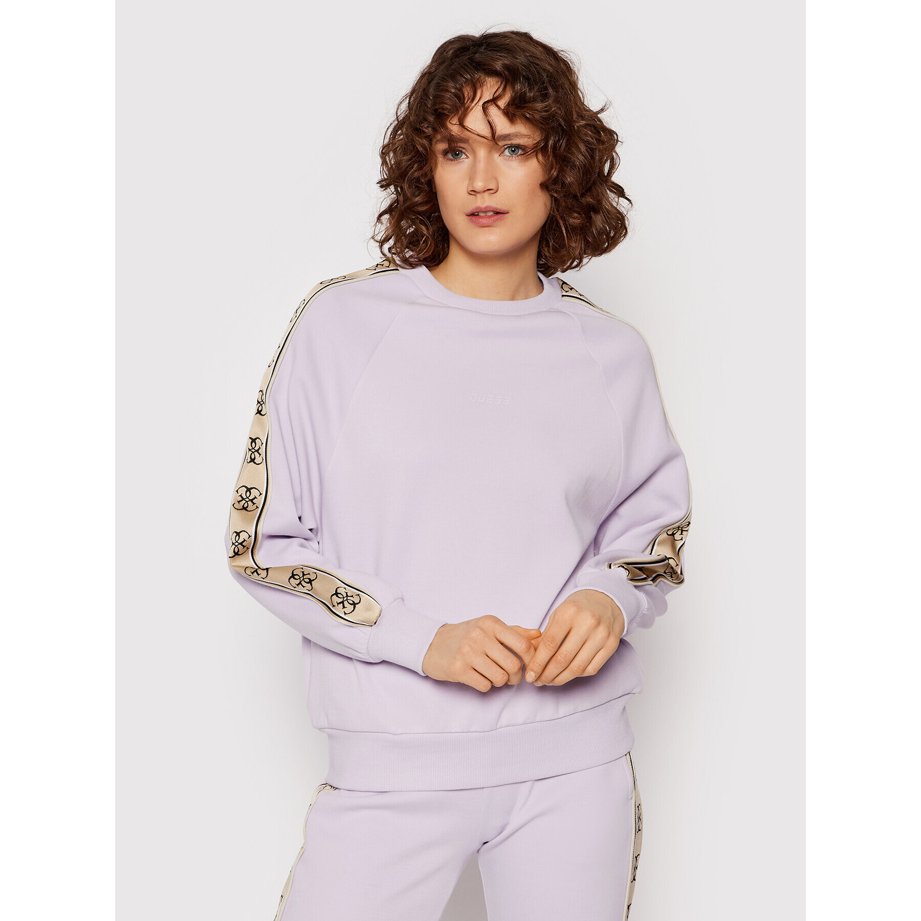 Guess Bluză V2GQ15 KA3P1 Violet Relaxed Fit - Pled.ro