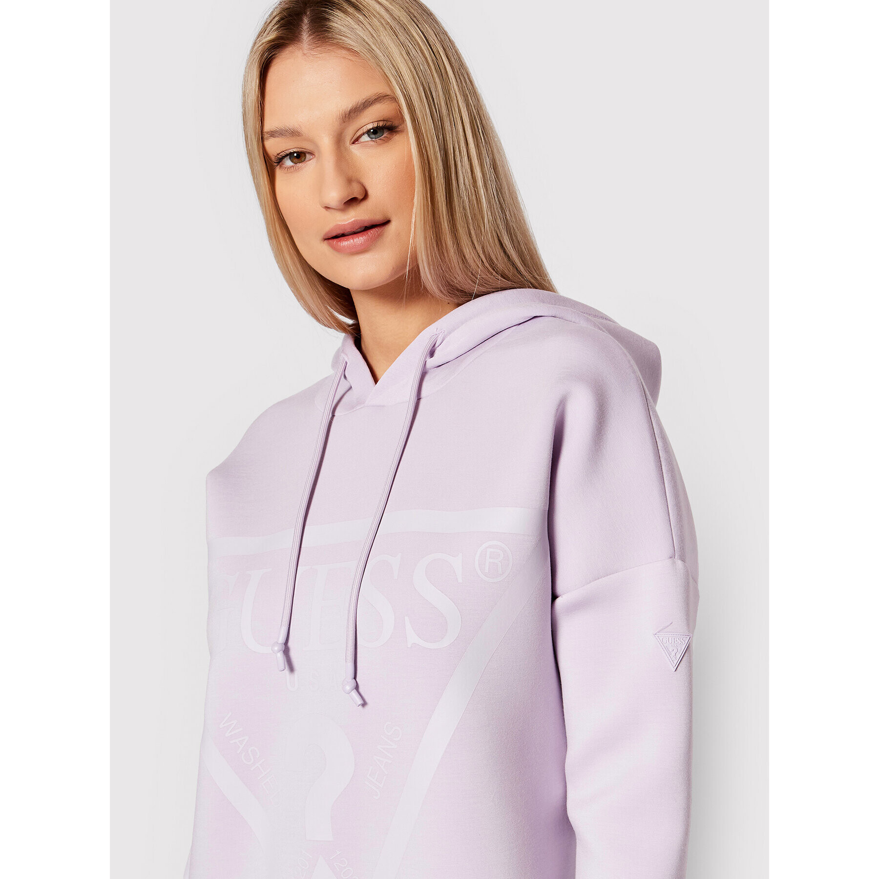 Guess Bluză V2GQ18 KAMN2 Violet Relaxed Fit - Pled.ro