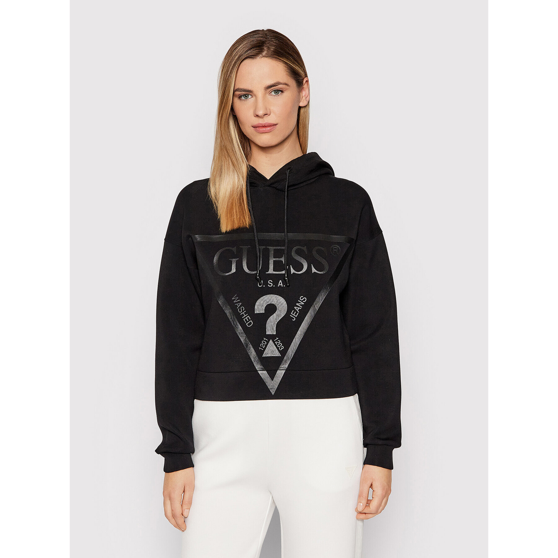 Guess Bluză V2RQ10 KAMN2 Negru Regular Fit - Pled.ro