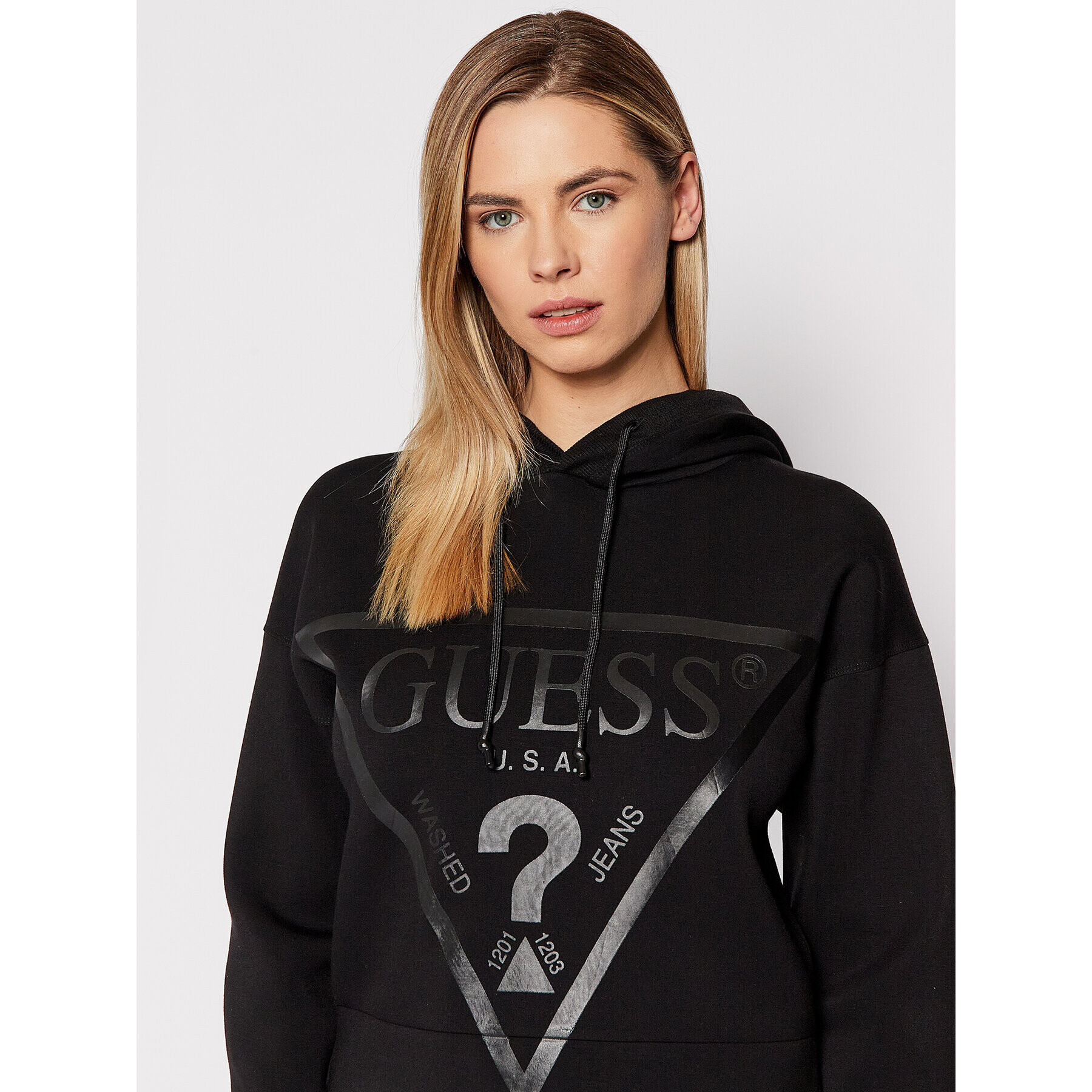 Guess Bluză V2RQ10 KAMN2 Negru Regular Fit - Pled.ro