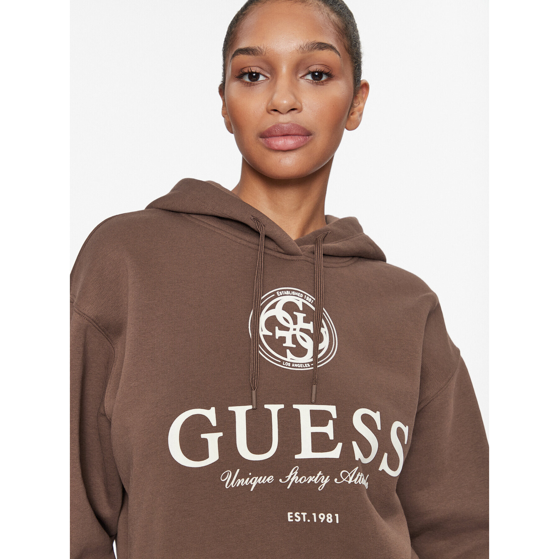 Guess Bluză V3BQ03 K9Z21 Maro Regular Fit - Pled.ro