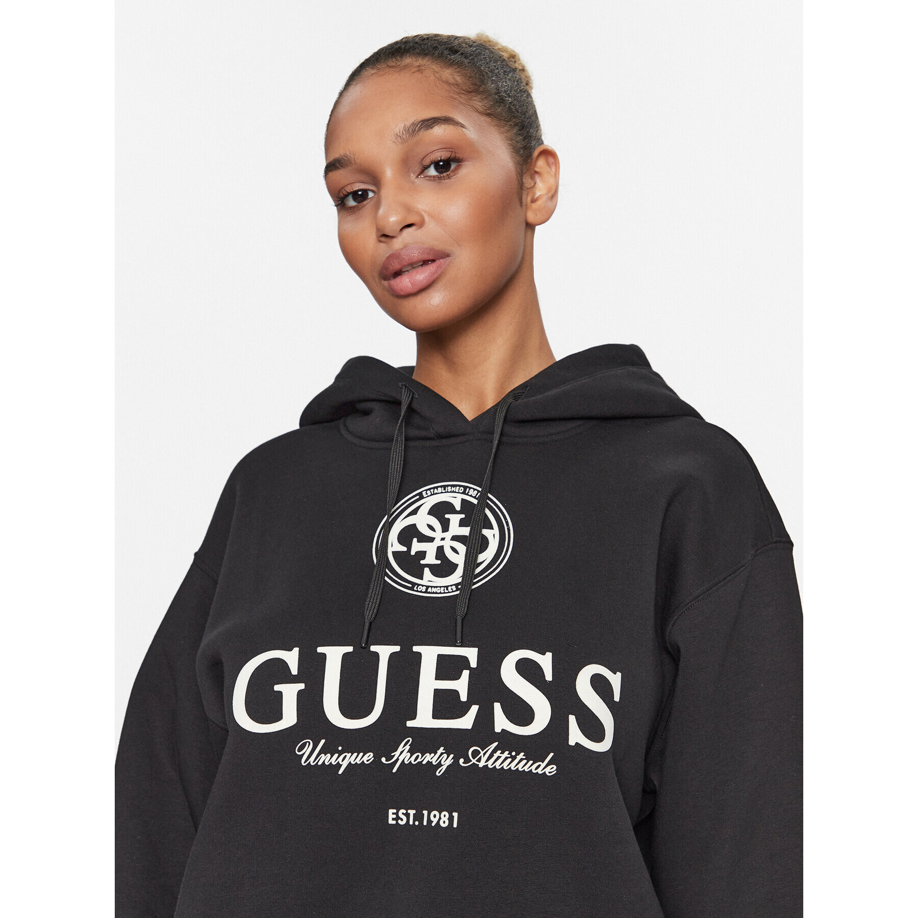 Guess Bluză V3BQ03 K9Z21 Negru Regular Fit - Pled.ro