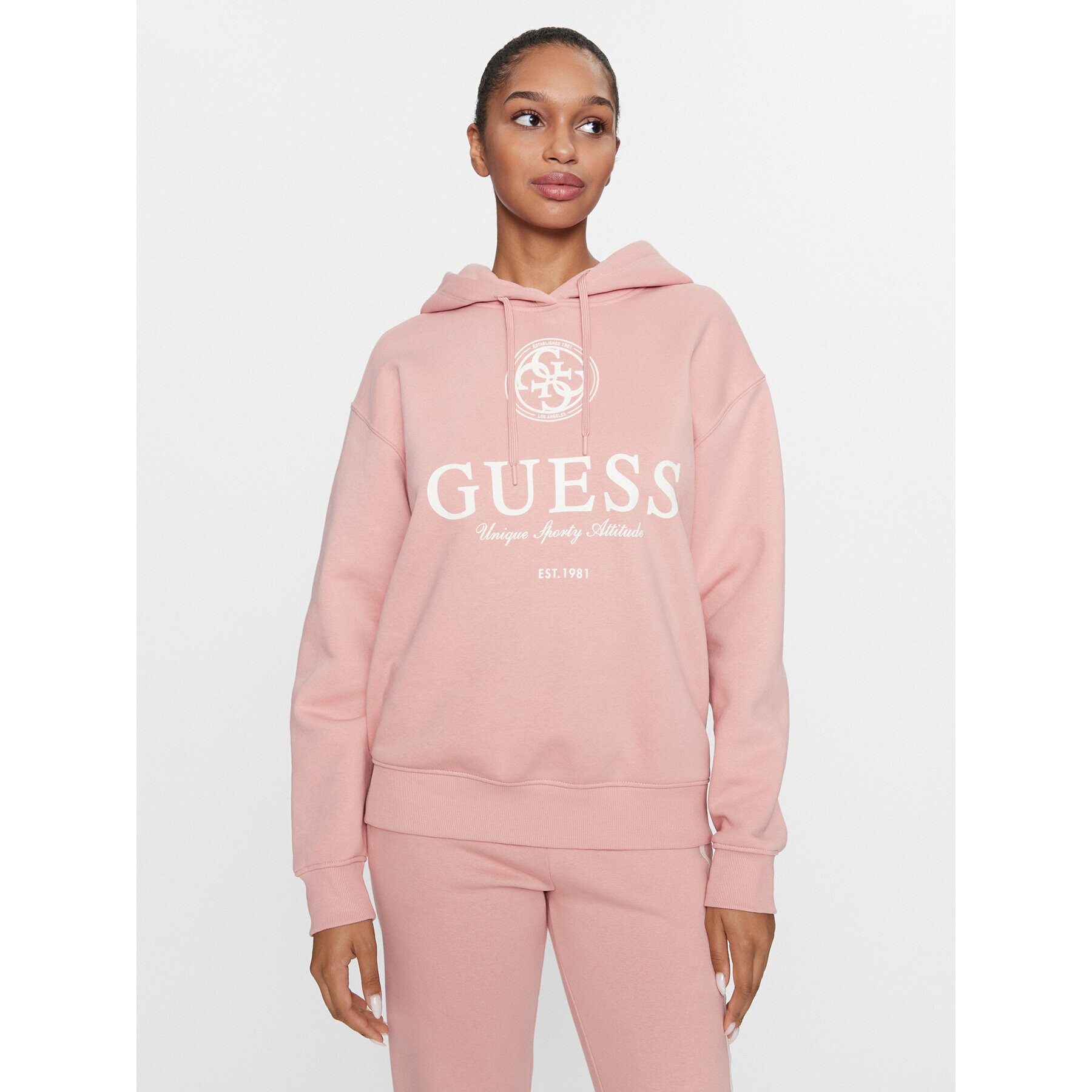 Guess Bluză V3BQ03 K9Z21 Roz Regular Fit - Pled.ro