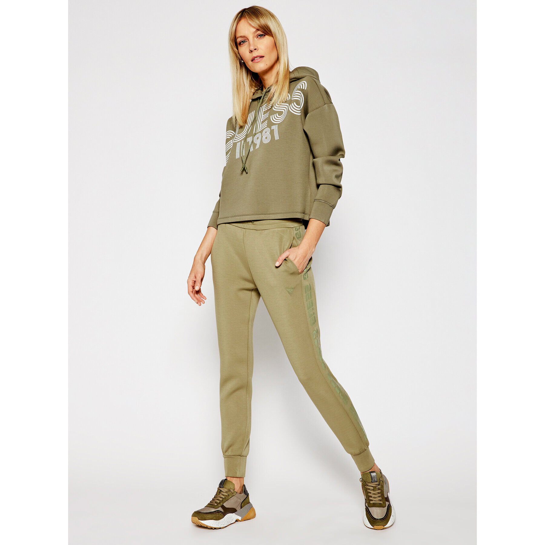 Guess Bluză W1RQ69 K7UW2 Verde Oversize - Pled.ro