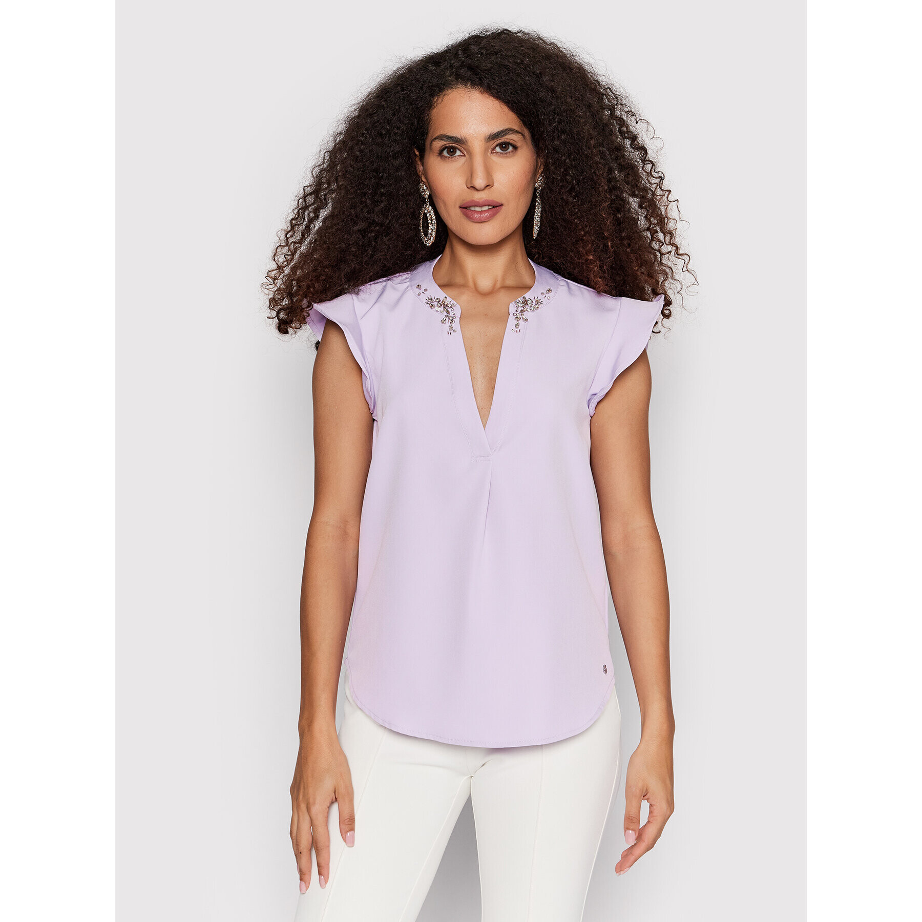 Guess Bluză Mattea W2GH82 WB4H2 Violet Regular Fit - Pled.ro