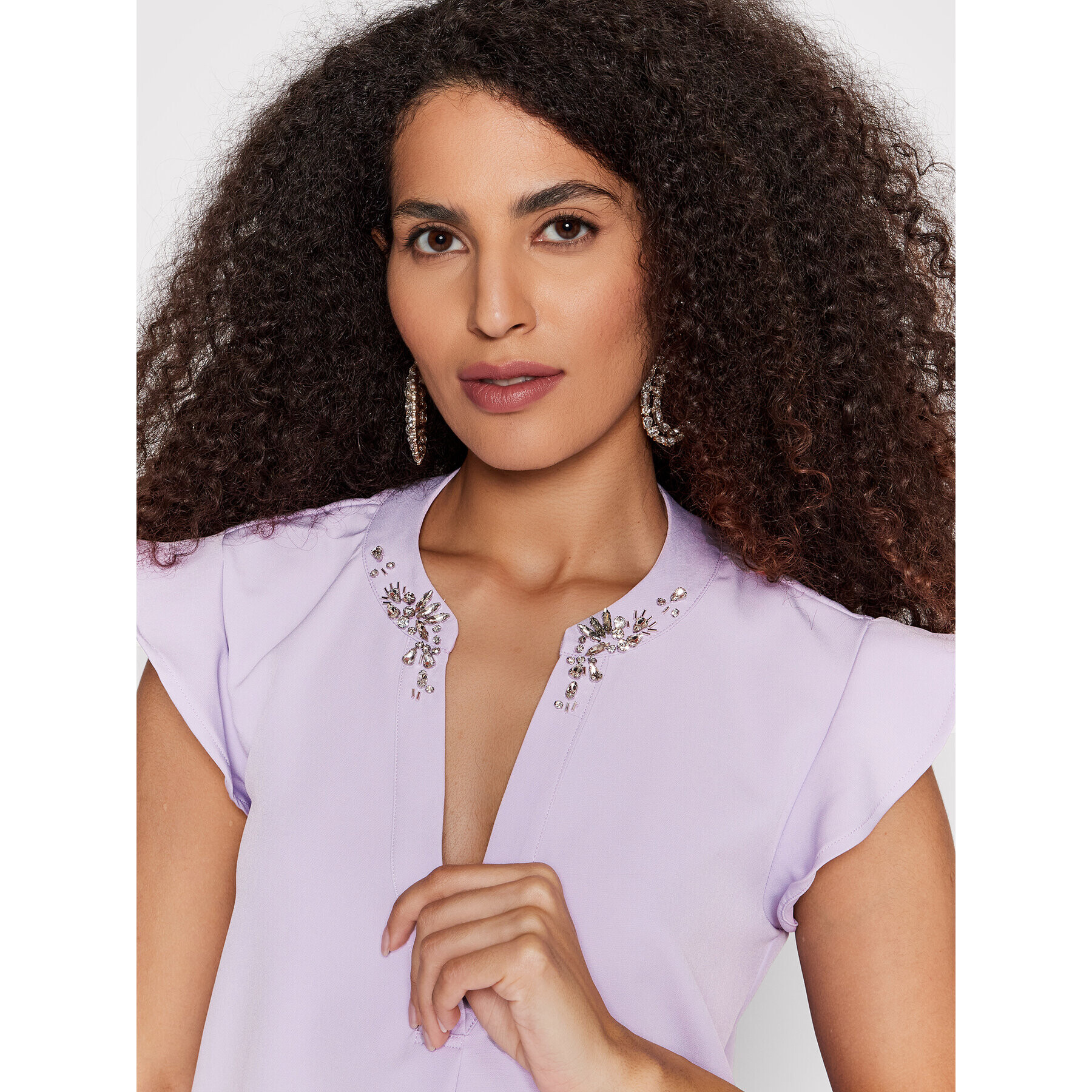 Guess Bluză Mattea W2GH82 WB4H2 Violet Regular Fit - Pled.ro