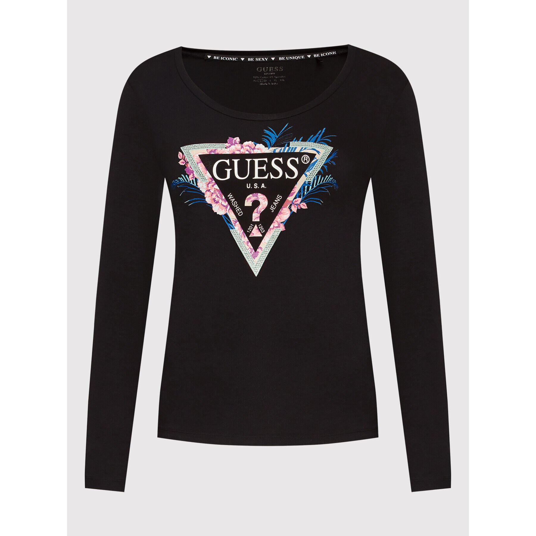 Guess Bluză W2GI07 J1311 Negru Slim Fit - Pled.ro