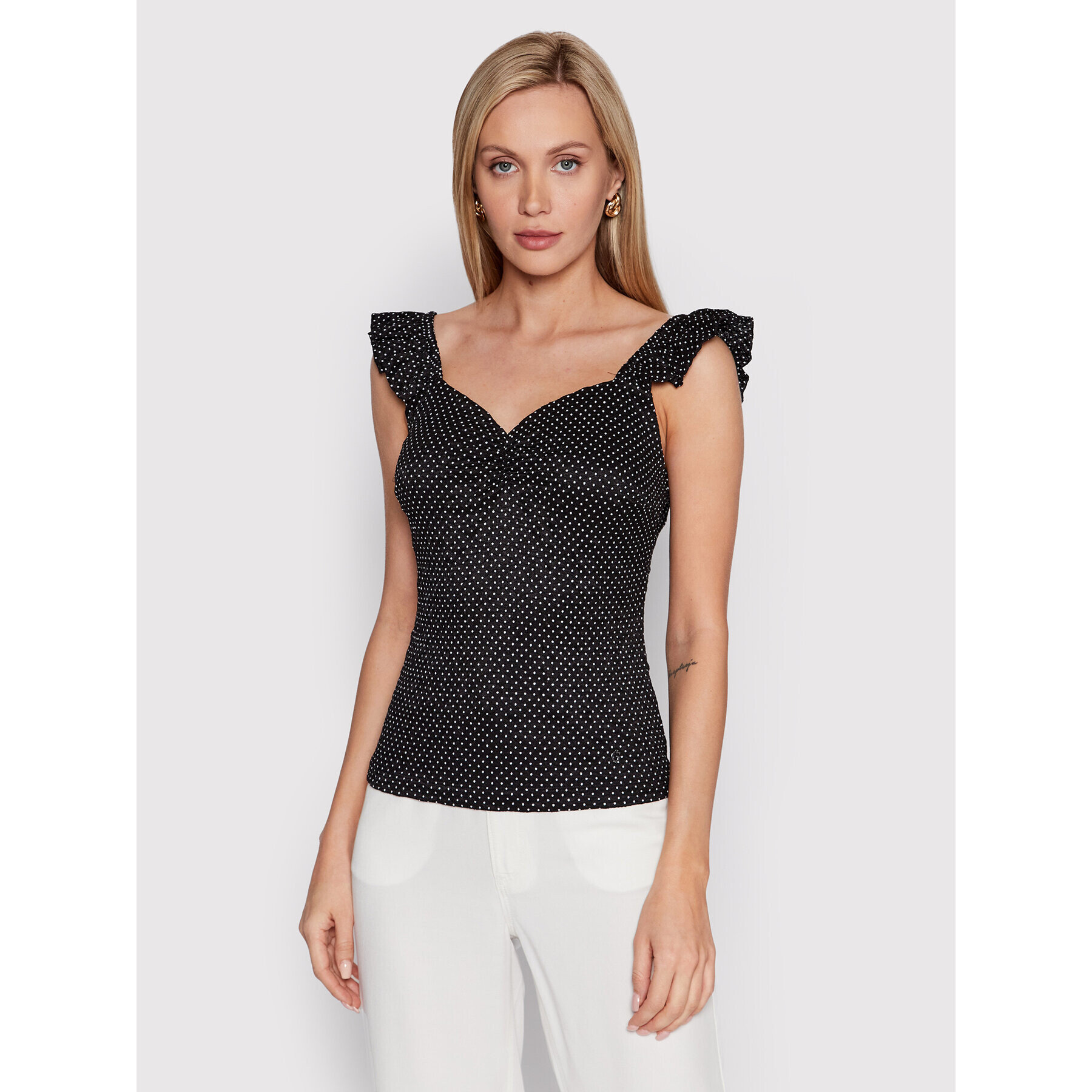 Guess Top Vincenza W2GP30 KB440 Negru Slim Fit - Pled.ro