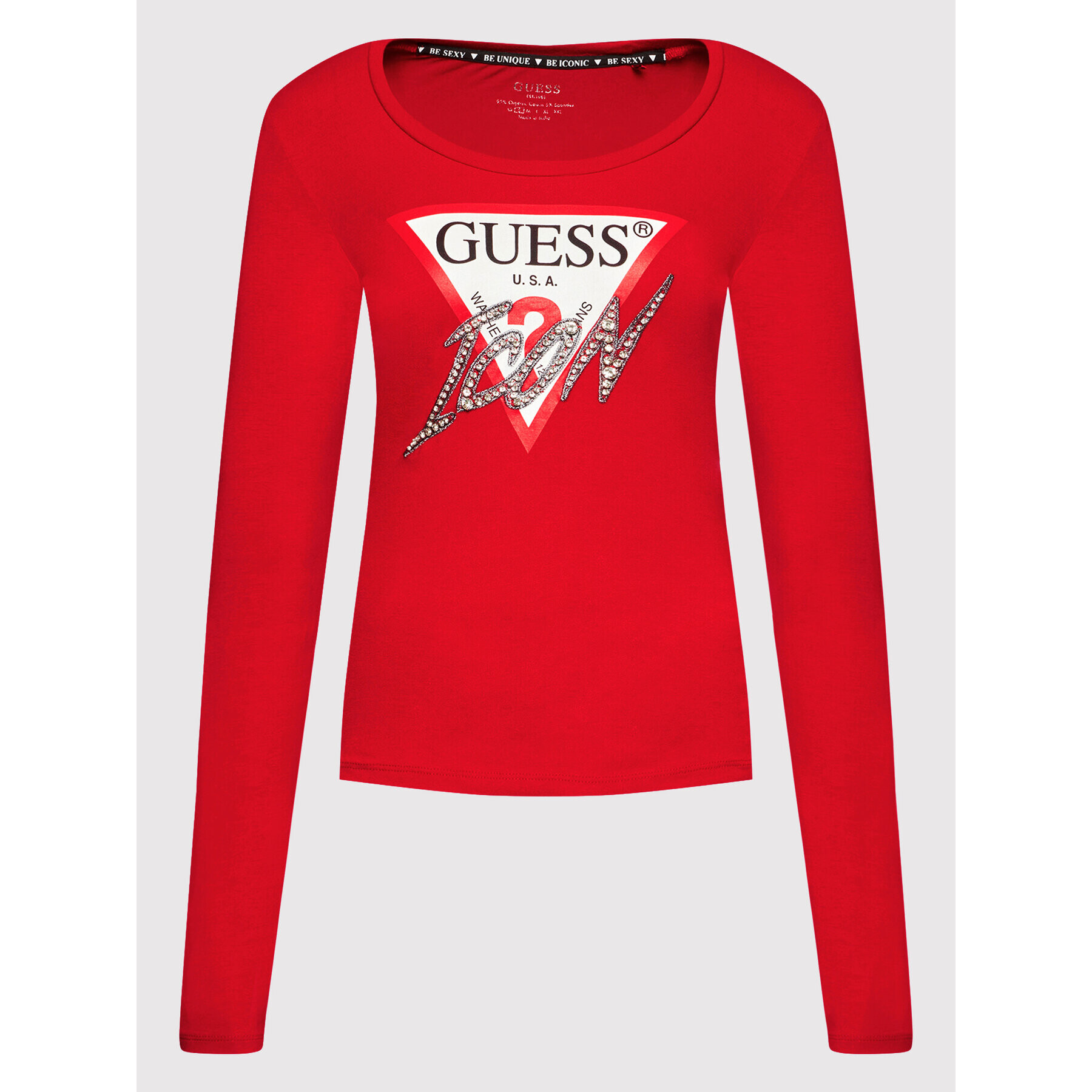 Guess Bluză W2RI19 J1311 Roșu Slim Fit - Pled.ro