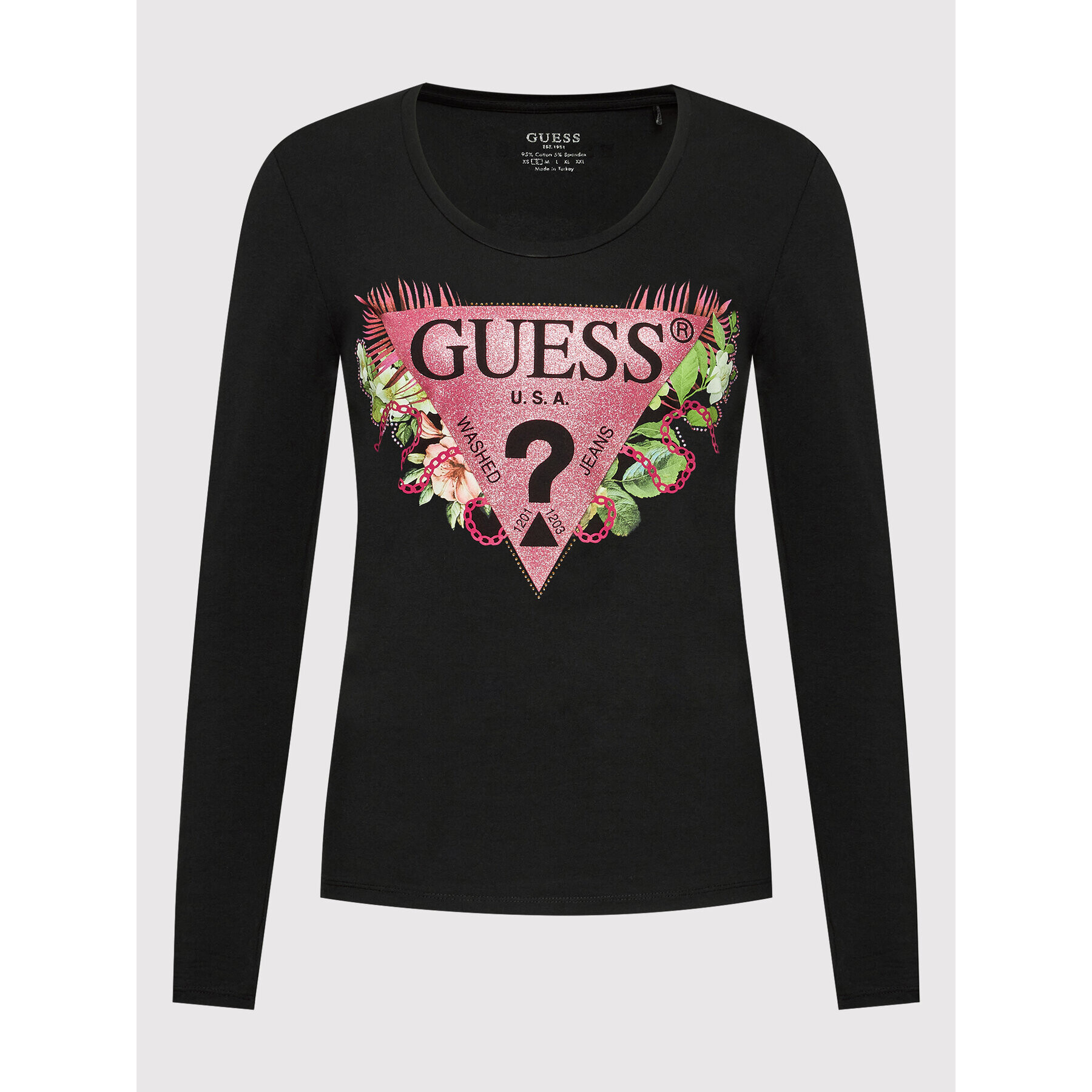 Guess Bluză W2YI36 J1311 Negru Slim Fit - Pled.ro