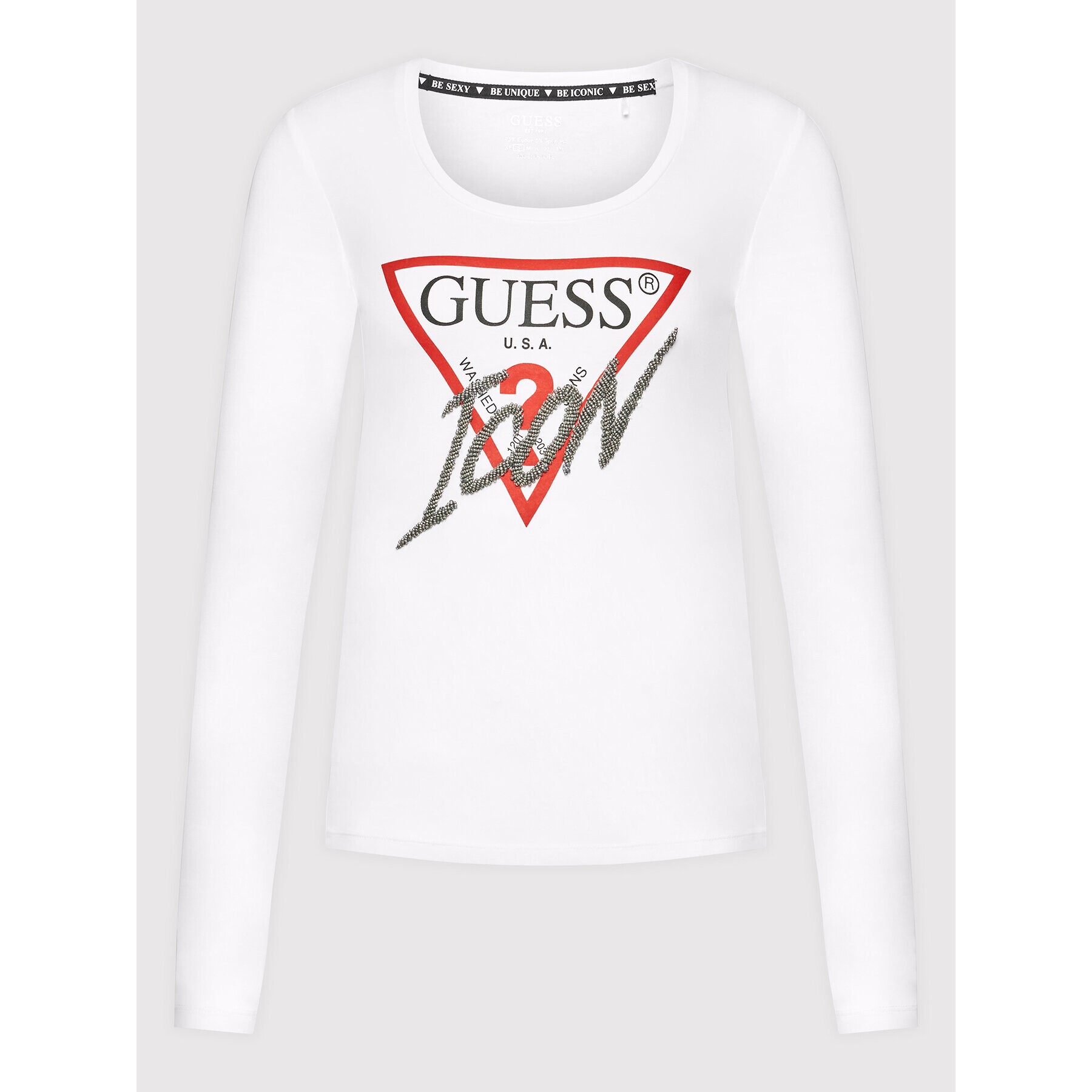 Guess Bluză W2YI47 J1311 Alb Regular Fit - Pled.ro