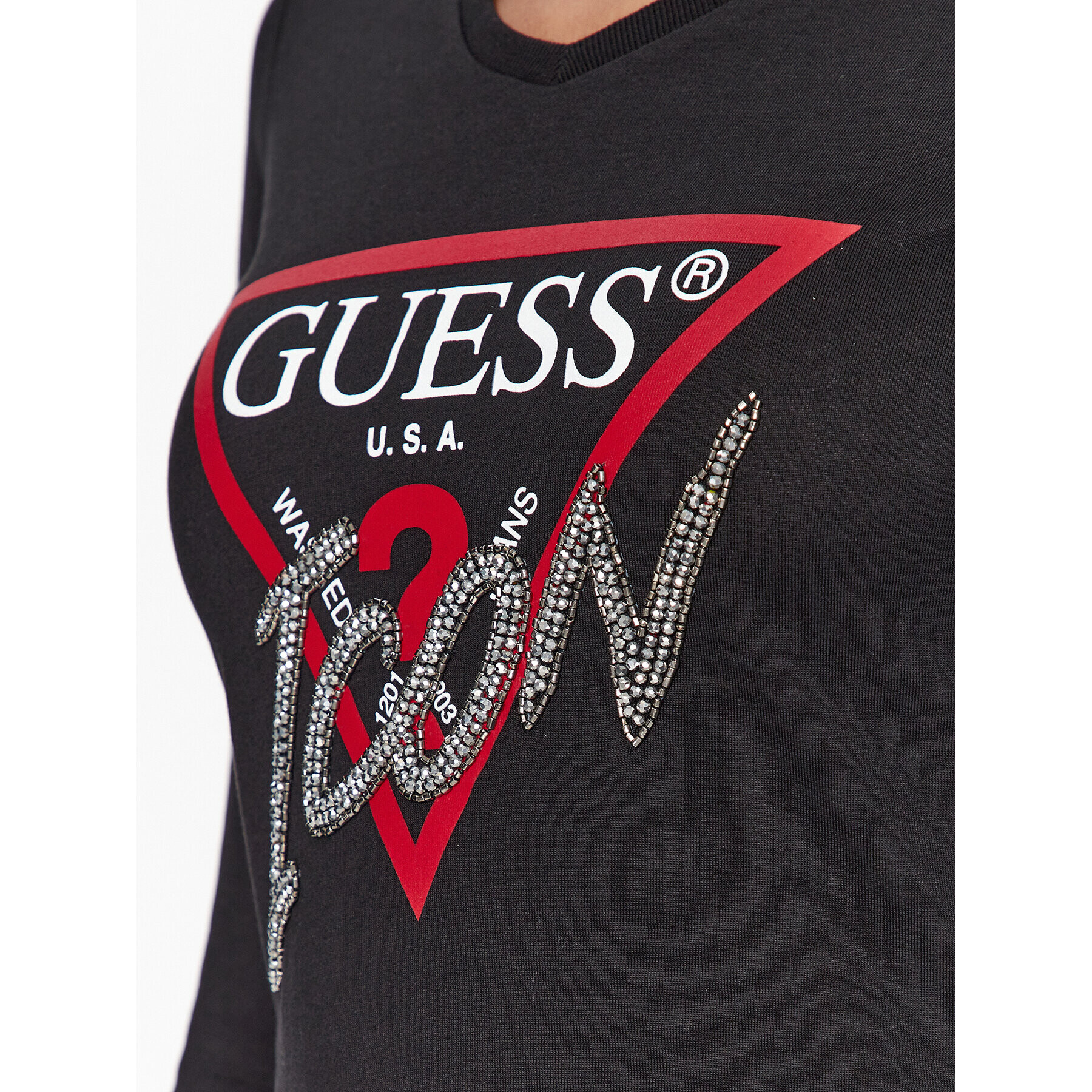 Guess Bluză W3BI41 I3Z14 Negru Slim Fit - Pled.ro